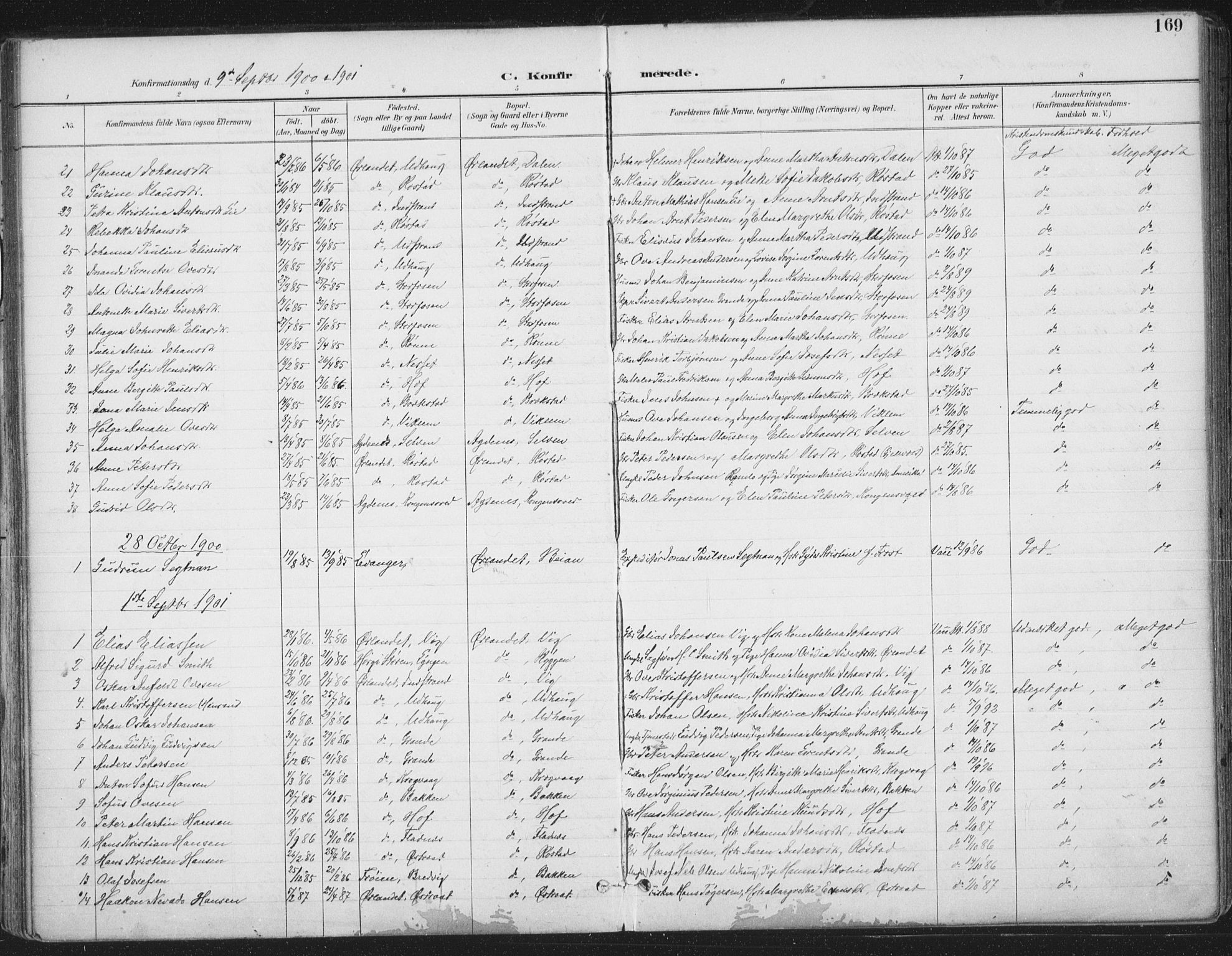 Ministerialprotokoller, klokkerbøker og fødselsregistre - Sør-Trøndelag, SAT/A-1456/659/L0743: Parish register (official) no. 659A13, 1893-1910, p. 169