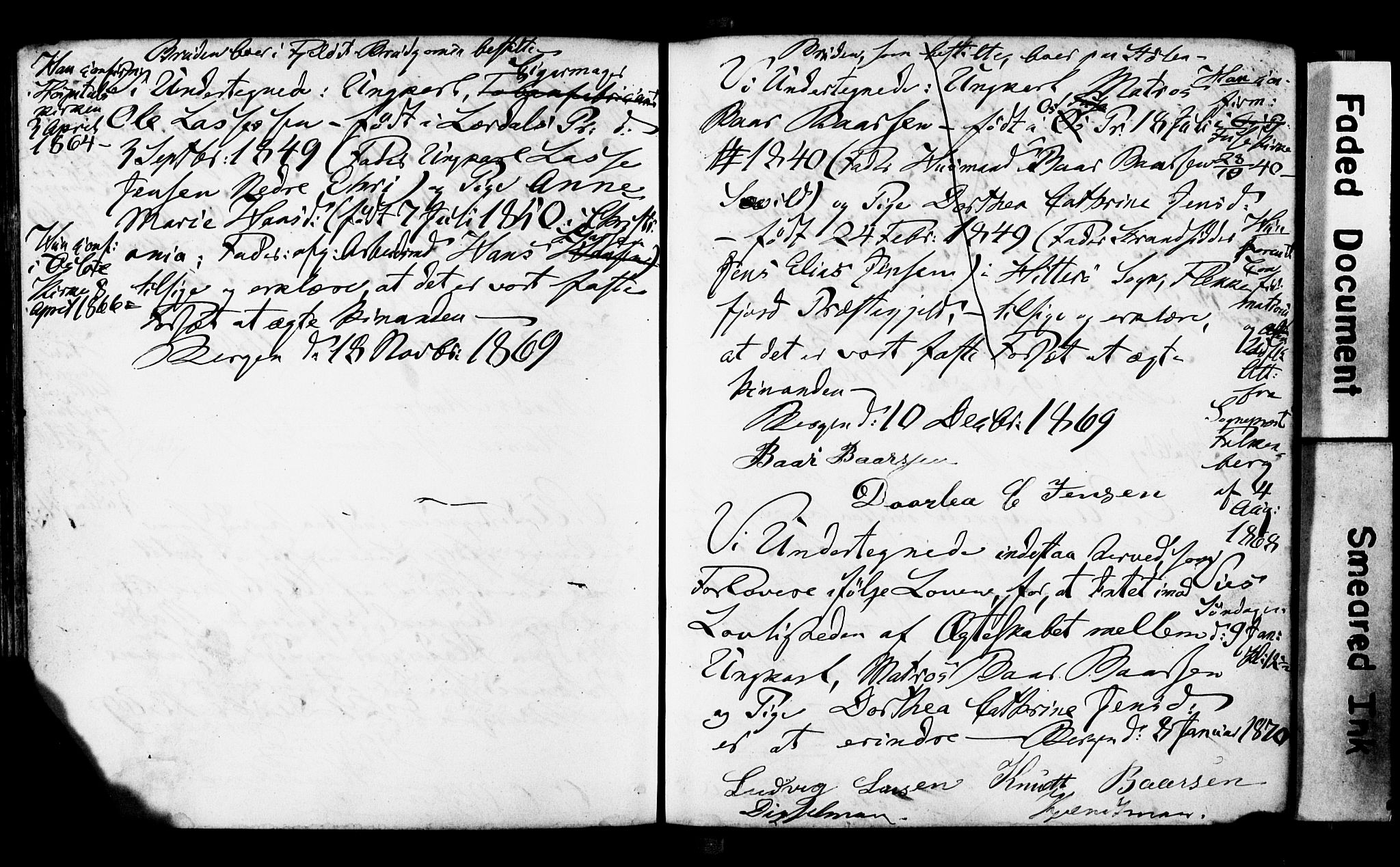 Korskirken sokneprestembete, AV/SAB-A-76101: Best man's statements no. II.5.3, 1865-1871, p. 169