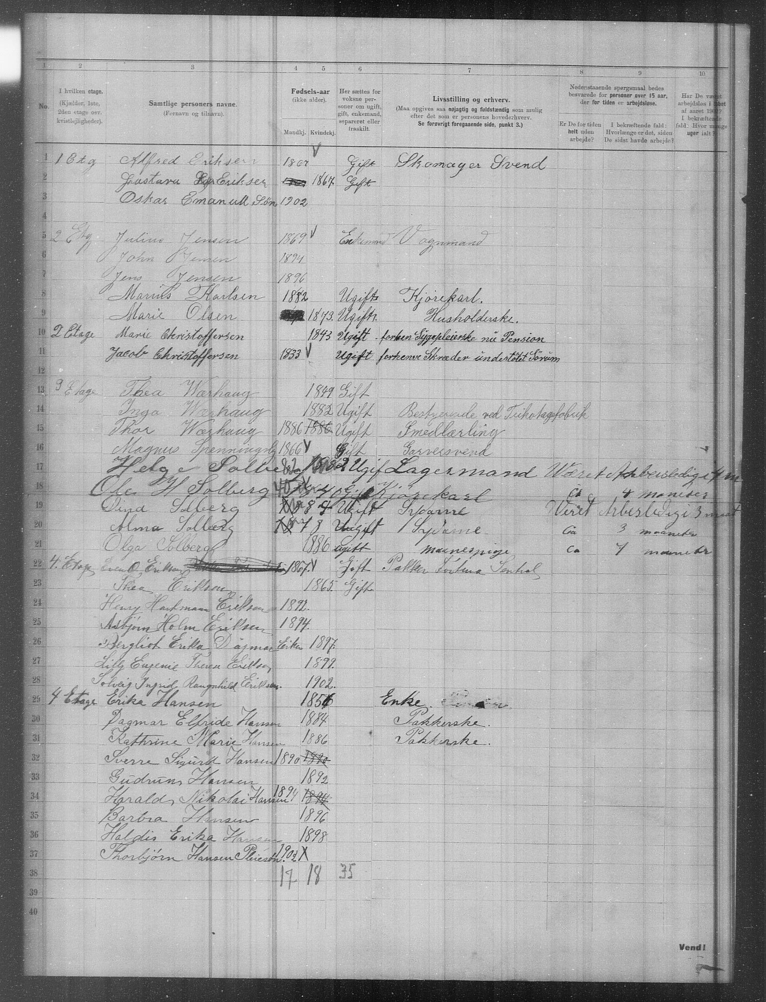 OBA, Municipal Census 1902 for Kristiania, 1902, p. 19675