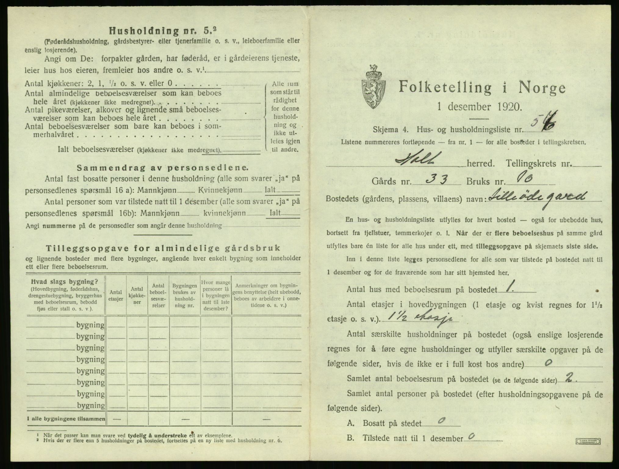 SAK, 1920 census for Holt, 1920, p. 422