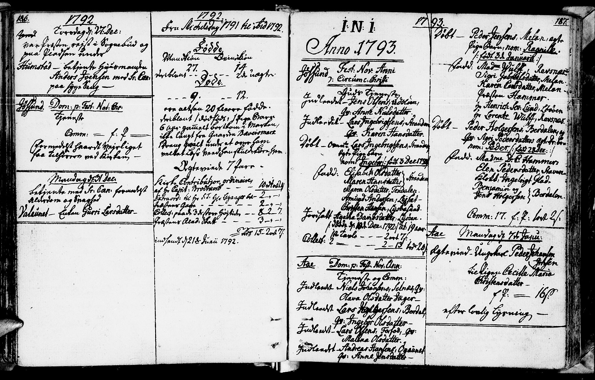 Ministerialprotokoller, klokkerbøker og fødselsregistre - Sør-Trøndelag, SAT/A-1456/655/L0673: Parish register (official) no. 655A02, 1780-1801, p. 186-187