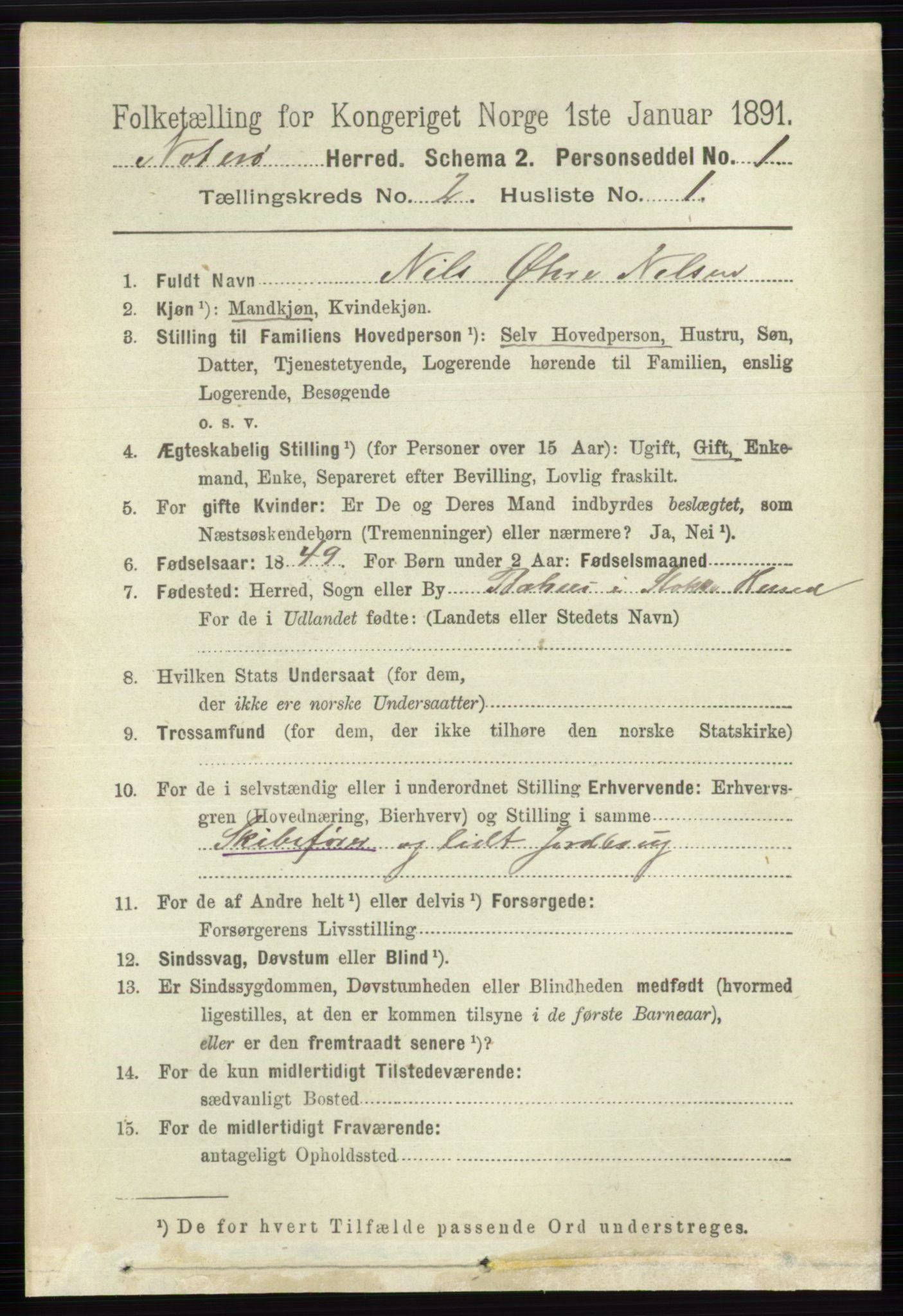 RA, 1891 census for 0722 Nøtterøy, 1891, p. 842