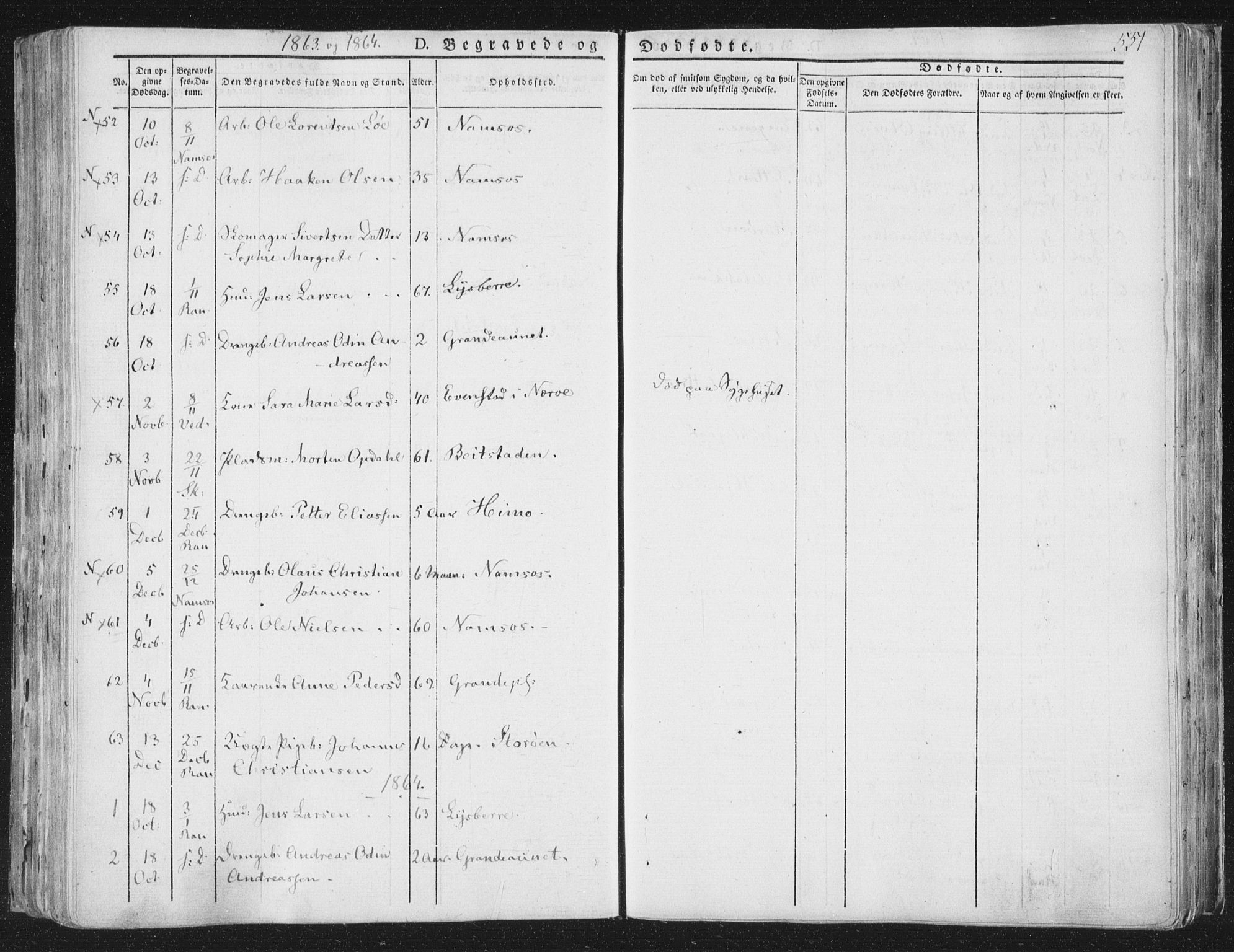 Ministerialprotokoller, klokkerbøker og fødselsregistre - Nord-Trøndelag, SAT/A-1458/764/L0552: Parish register (official) no. 764A07b, 1824-1865, p. 551