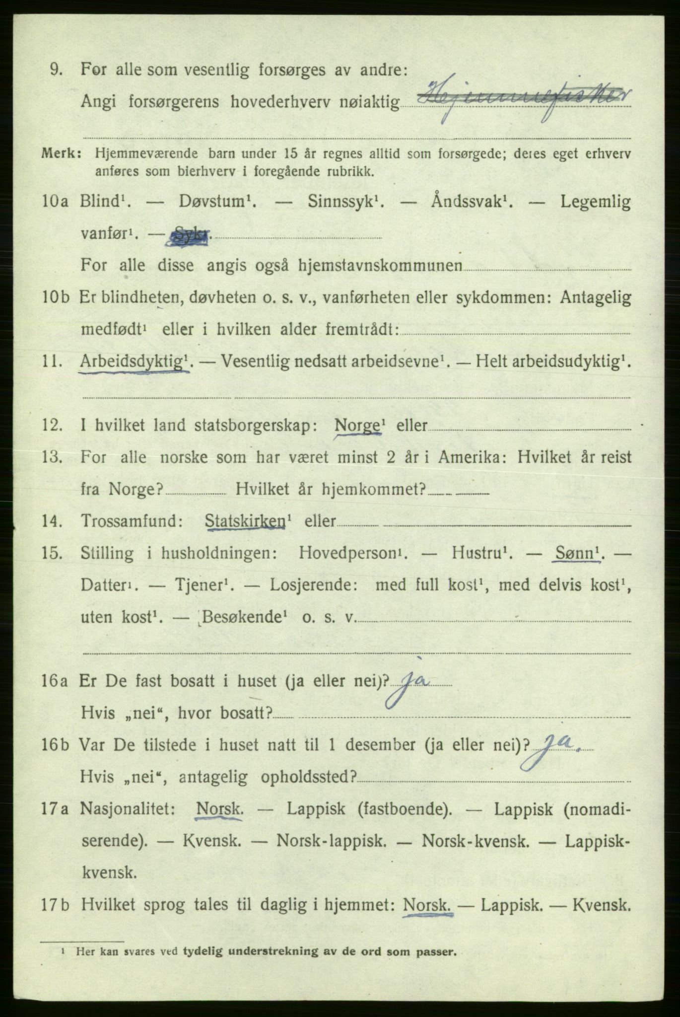 SATØ, 1920 census for Nord-Varanger, 1920, p. 1230