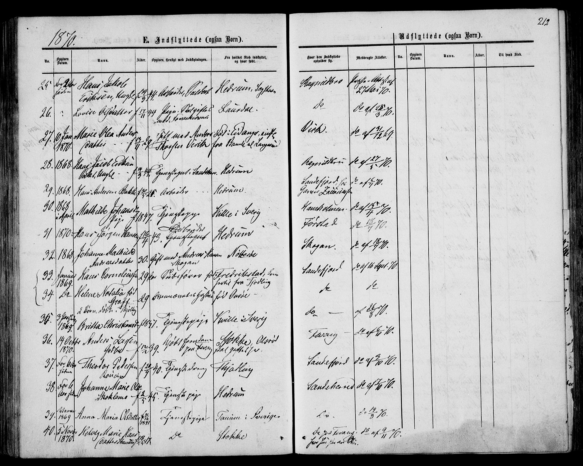 Sandar kirkebøker, AV/SAKO-A-243/F/Fa/L0009: Parish register (official) no. 9, 1862-1871, p. 212