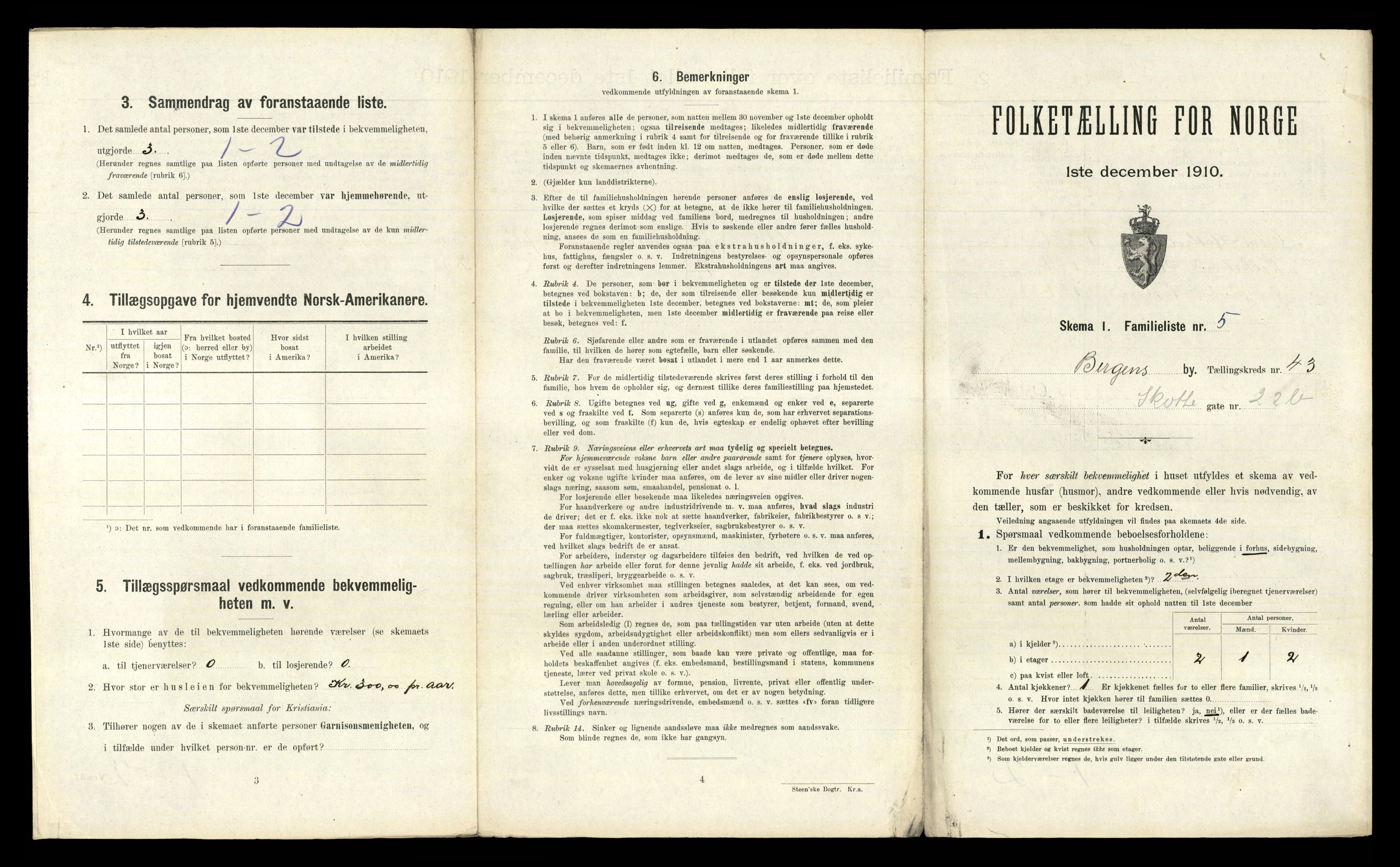 RA, 1910 census for Bergen, 1910, p. 14885