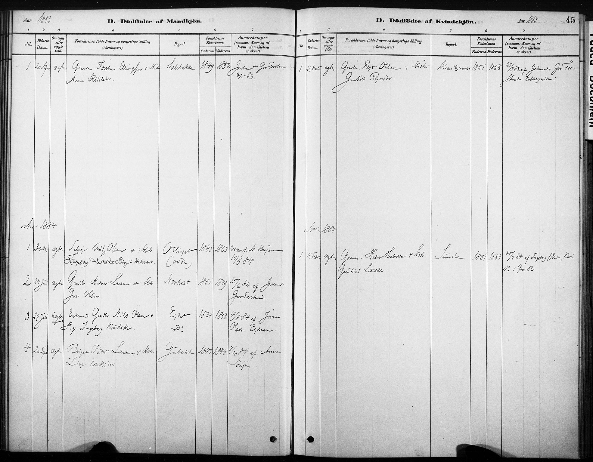 Nore kirkebøker, AV/SAKO-A-238/F/Fb/L0001: Parish register (official) no. II 1, 1878-1886, p. 45