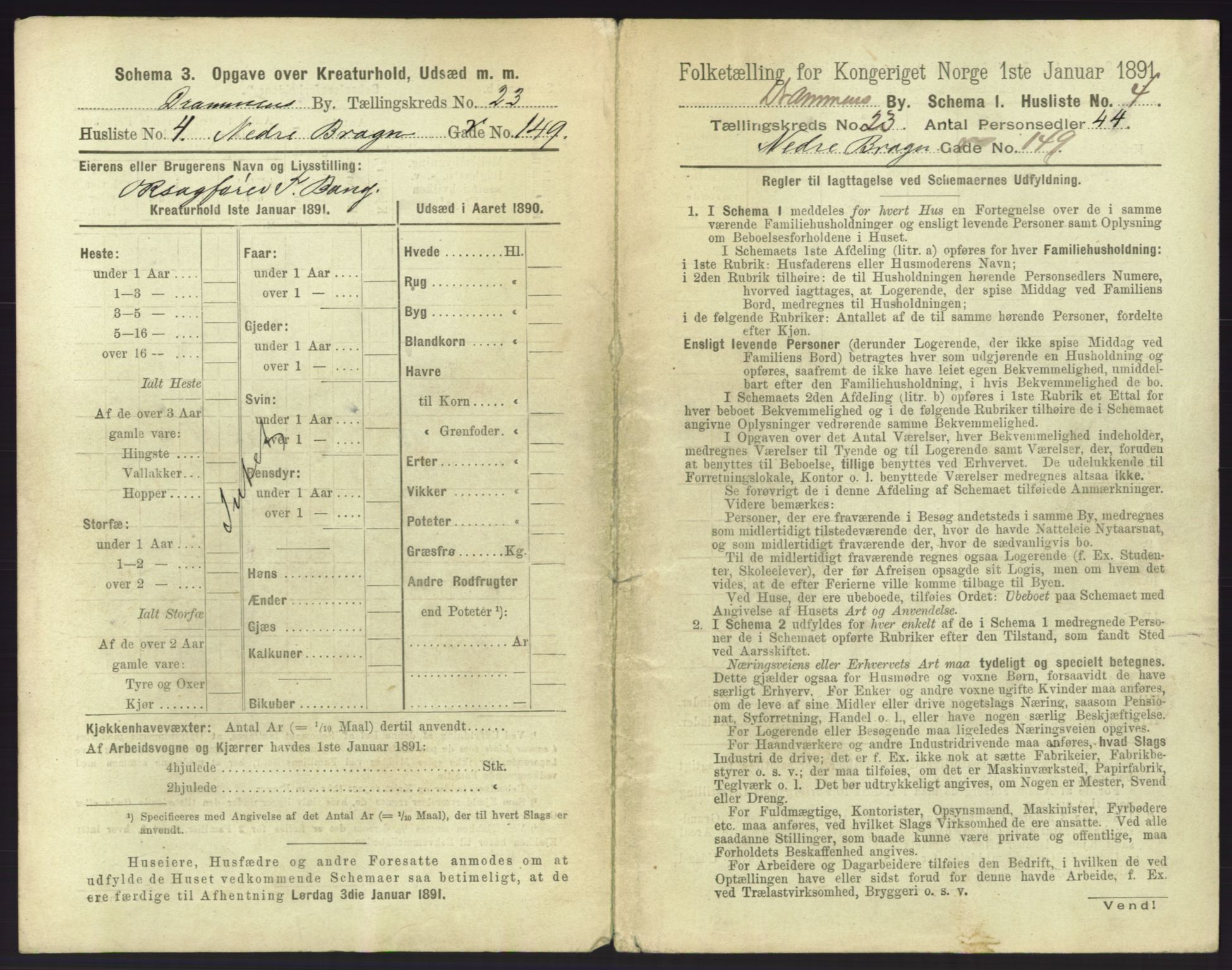 RA, 1891 census for 0602 Drammen, 1891, p. 1915