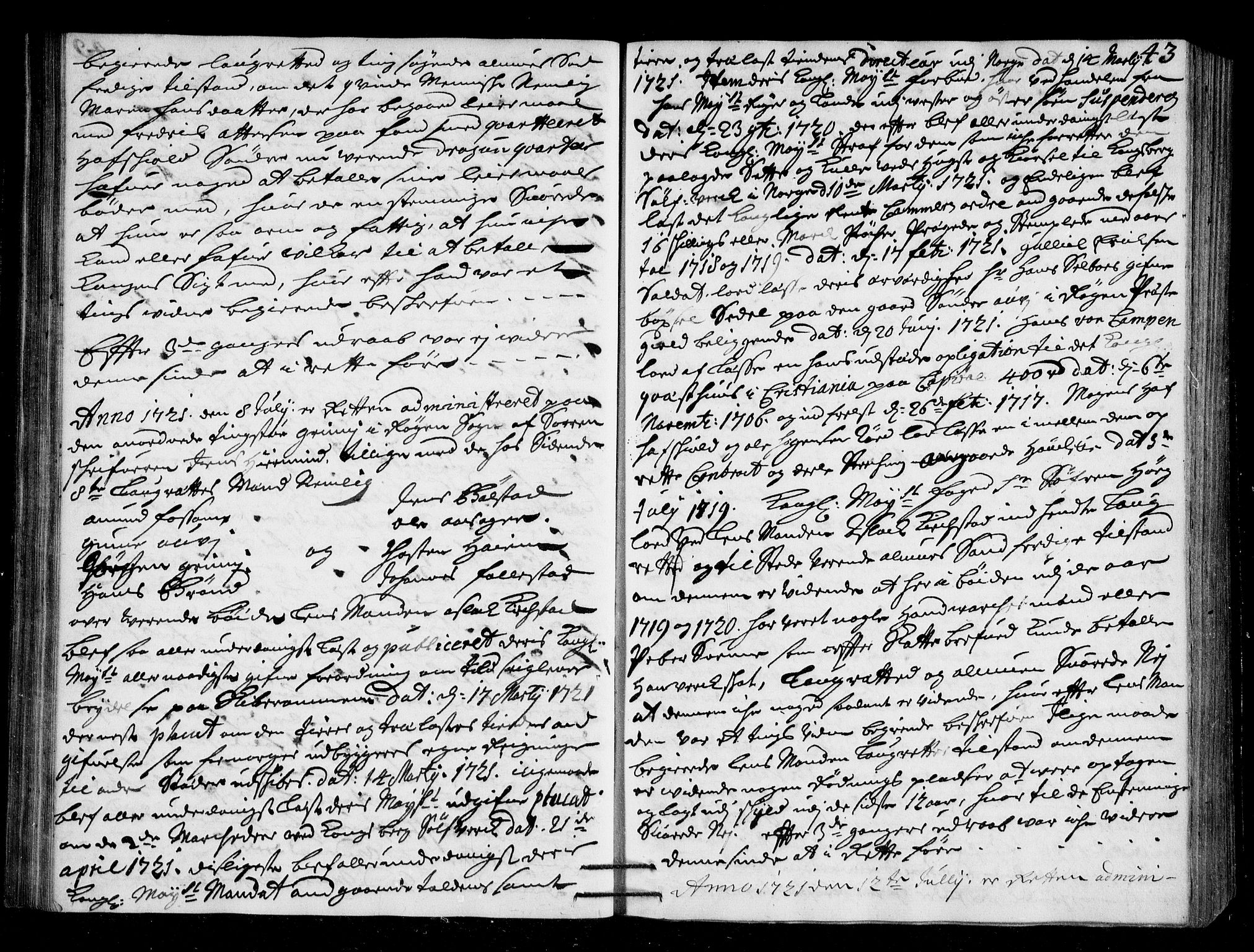 Lier, Røyken og Hurum sorenskriveri, SAKO/A-89/F/Fa/L0045: Tingbok, 1721-1724, p. 43