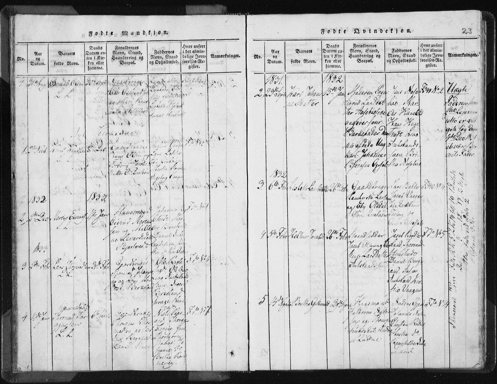 Vikedal sokneprestkontor, AV/SAST-A-101840/01/IV: Parish register (official) no. A 5, 1817-1850, p. 23