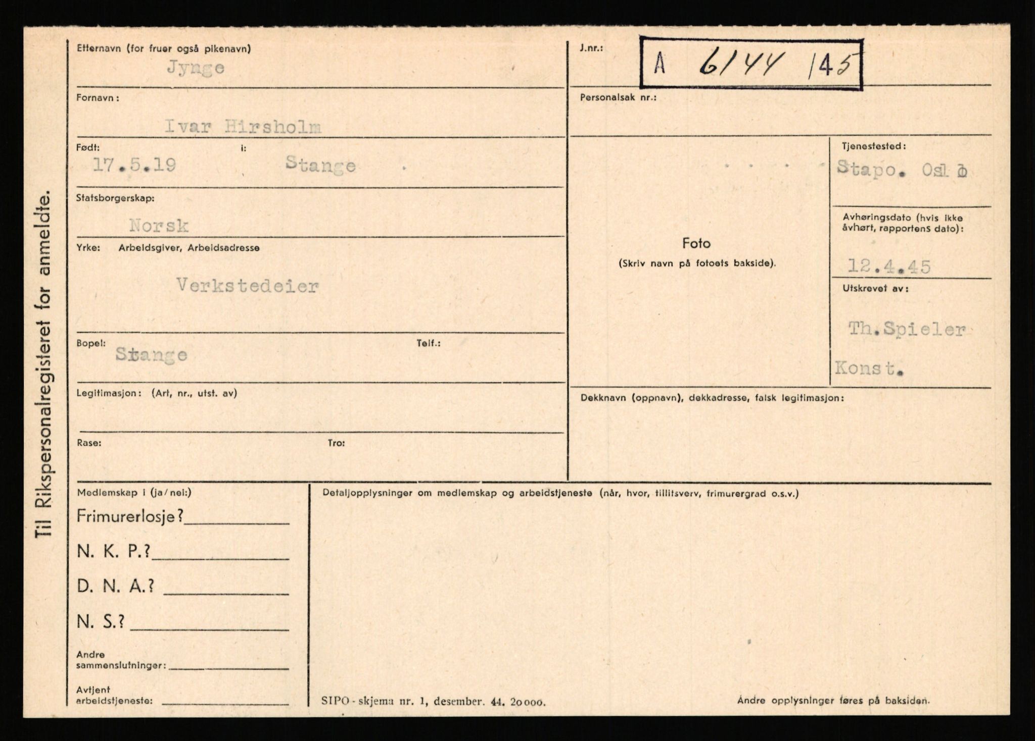 Statspolitiet - Hovedkontoret / Osloavdelingen, AV/RA-S-1329/C/Ca/L0008: Johan(nes)sen - Knoph, 1943-1945, p. 2634