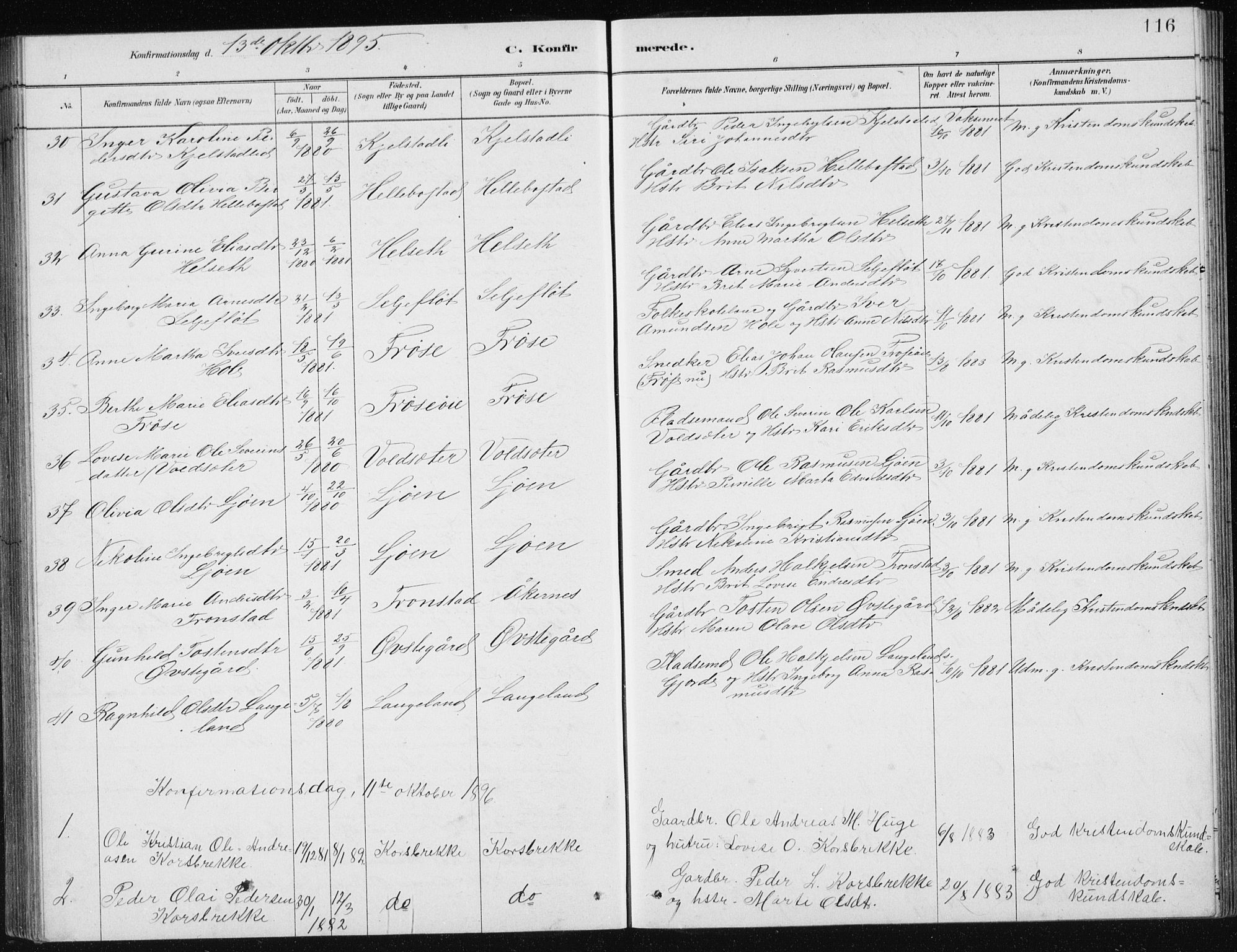 Ministerialprotokoller, klokkerbøker og fødselsregistre - Møre og Romsdal, SAT/A-1454/517/L0230: Parish register (copy) no. 517C03, 1879-1912, p. 116