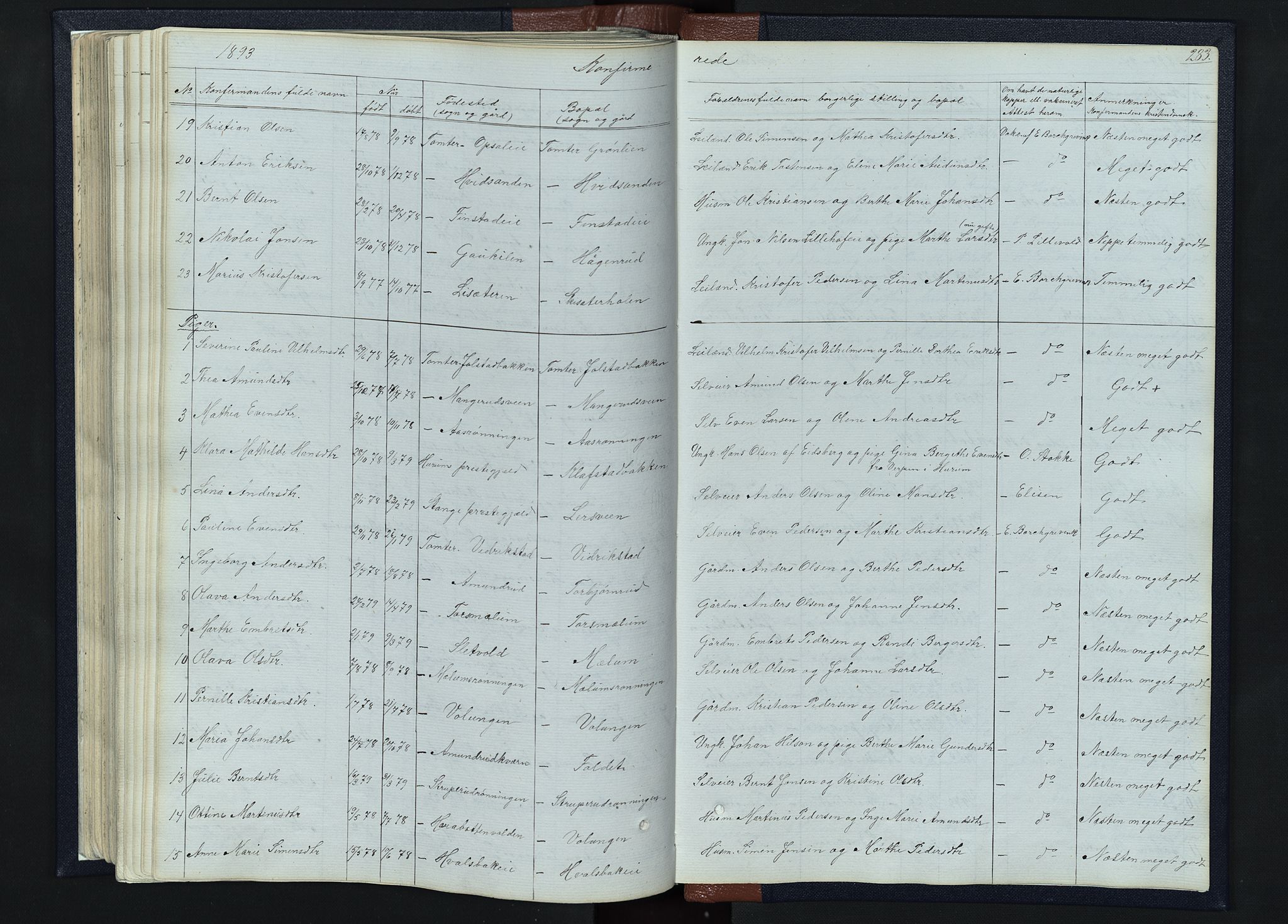 Romedal prestekontor, SAH/PREST-004/L/L0010: Parish register (copy) no. 10, 1860-1895, p. 283