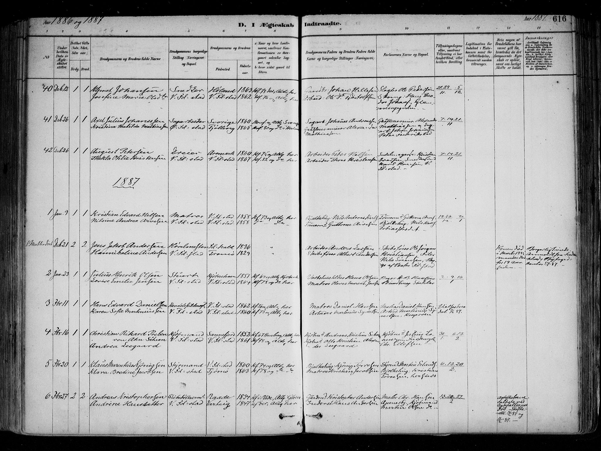 Fredrikstad domkirkes prestekontor Kirkebøker, SAO/A-10906/F/Fa/L0004: Parish register (official) no. 4, 1878-1907, p. 616