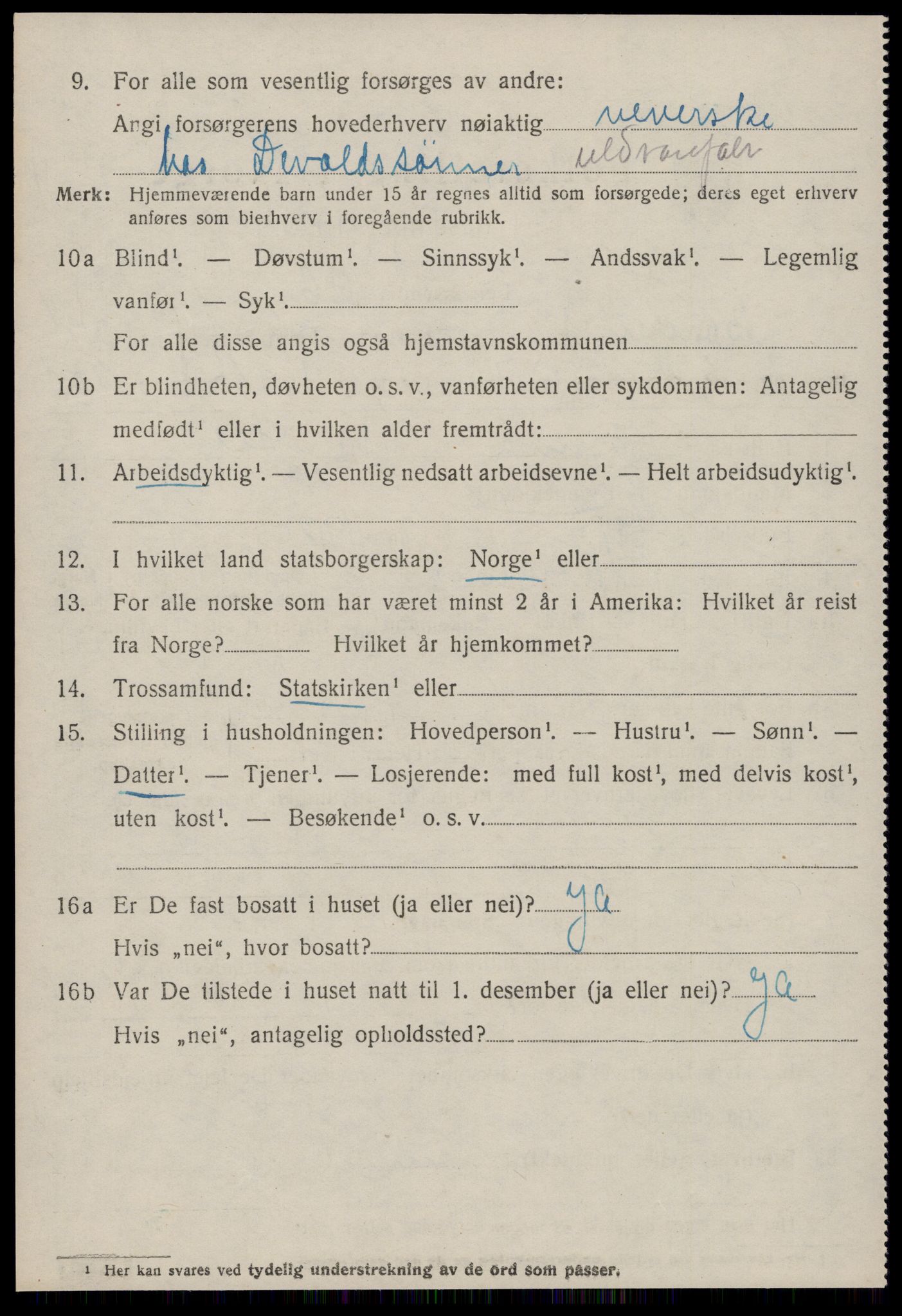 SAT, 1920 census for Borgund, 1920, p. 16325