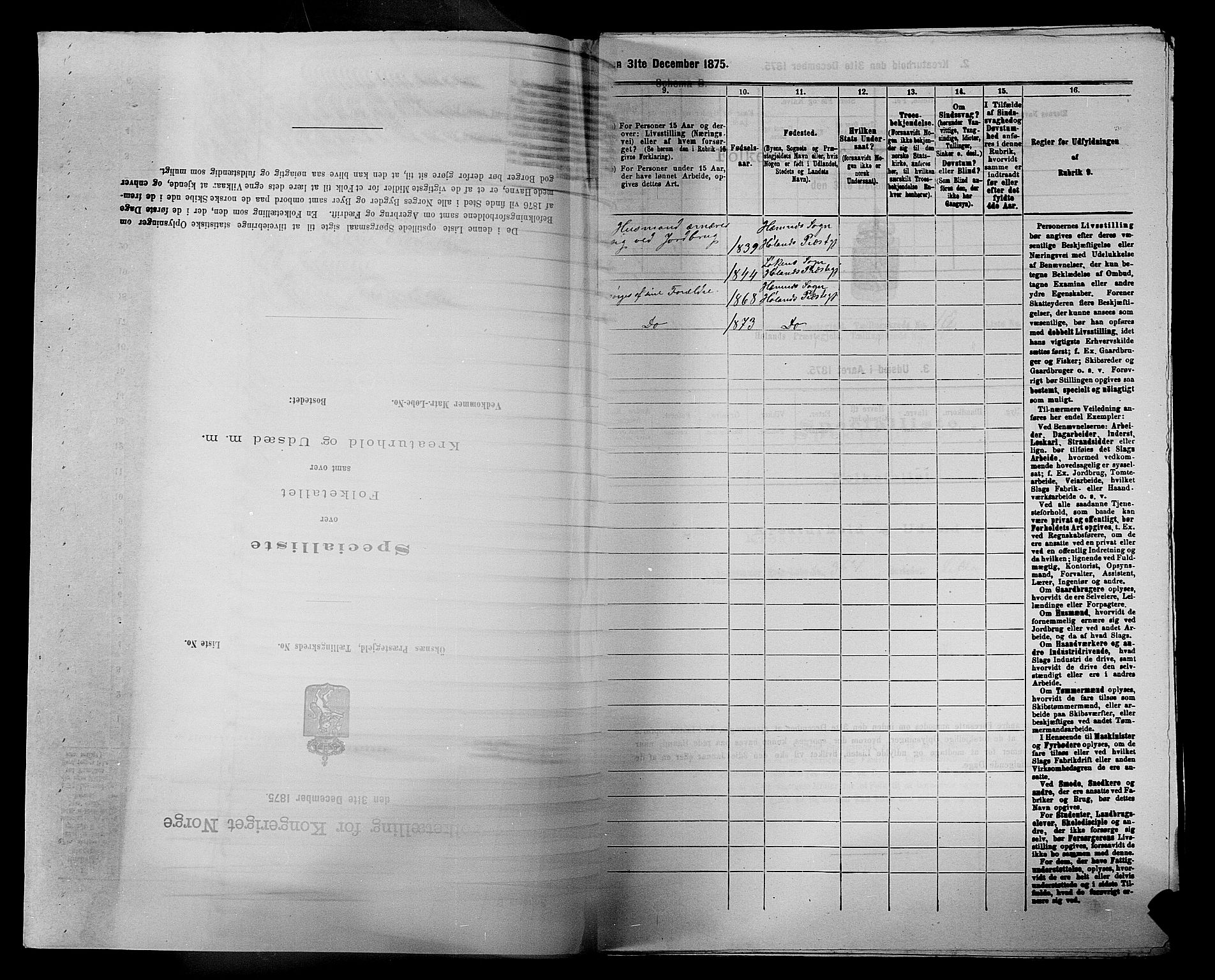 RA, 1875 census for 0221P Høland, 1875, p. 2136