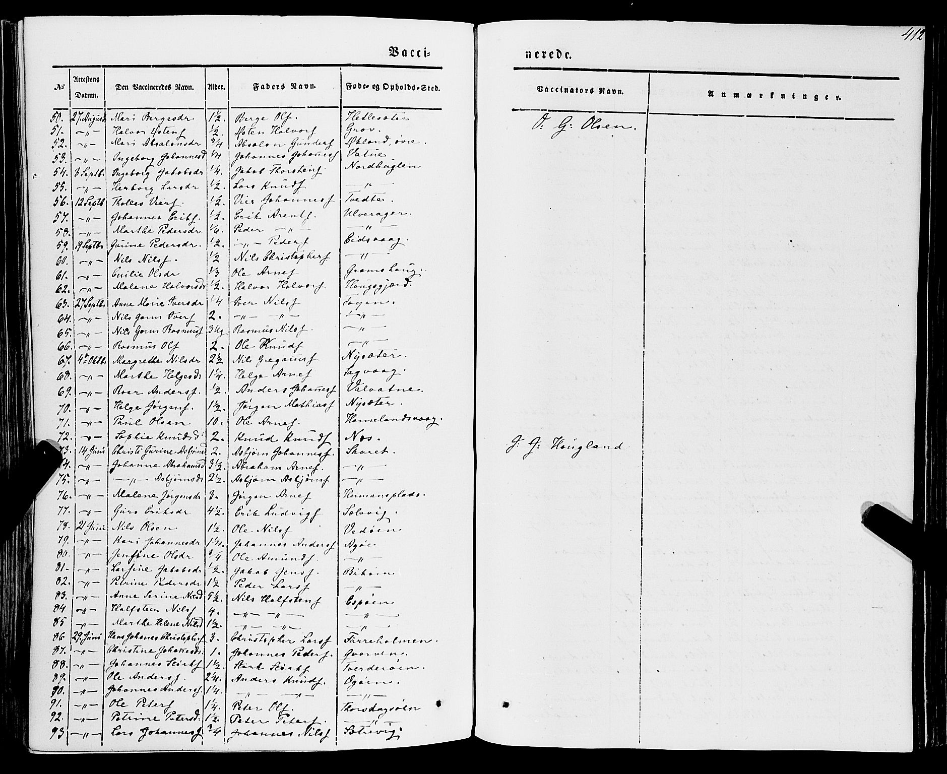 Stord sokneprestembete, SAB/A-78201/H/Haa: Parish register (official) no. A 7, 1841-1861, p. 412