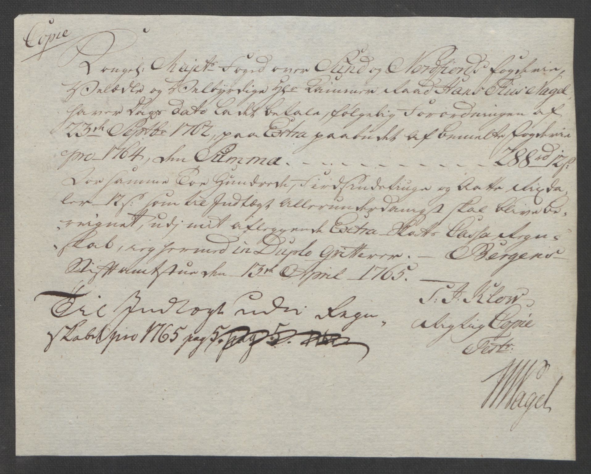 Rentekammeret inntil 1814, Reviderte regnskaper, Fogderegnskap, RA/EA-4092/R53/L3550: Ekstraskatten Sunn- og Nordfjord, 1762-1771, p. 134