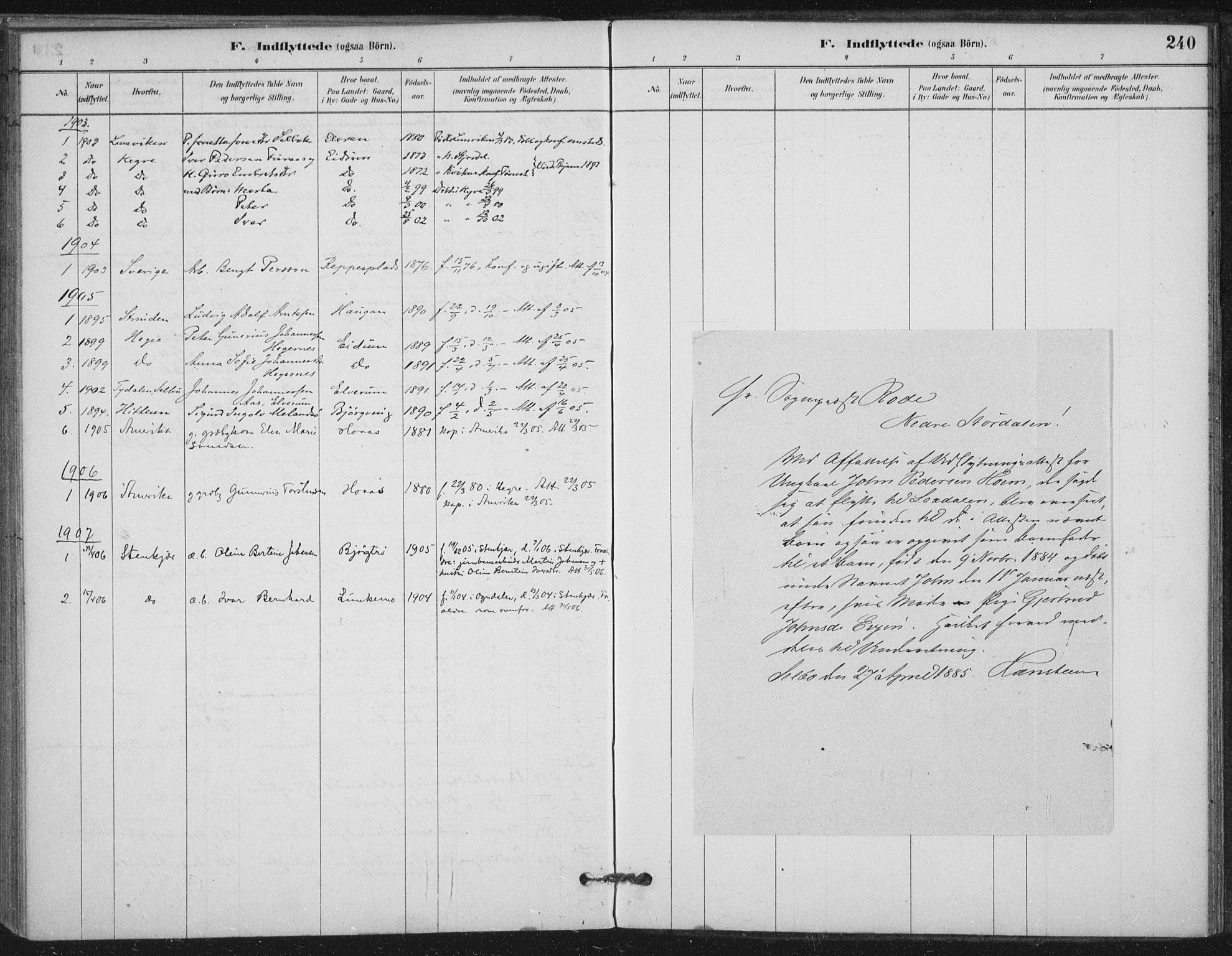 Ministerialprotokoller, klokkerbøker og fødselsregistre - Nord-Trøndelag, SAT/A-1458/710/L0095: Parish register (official) no. 710A01, 1880-1914, p. 240