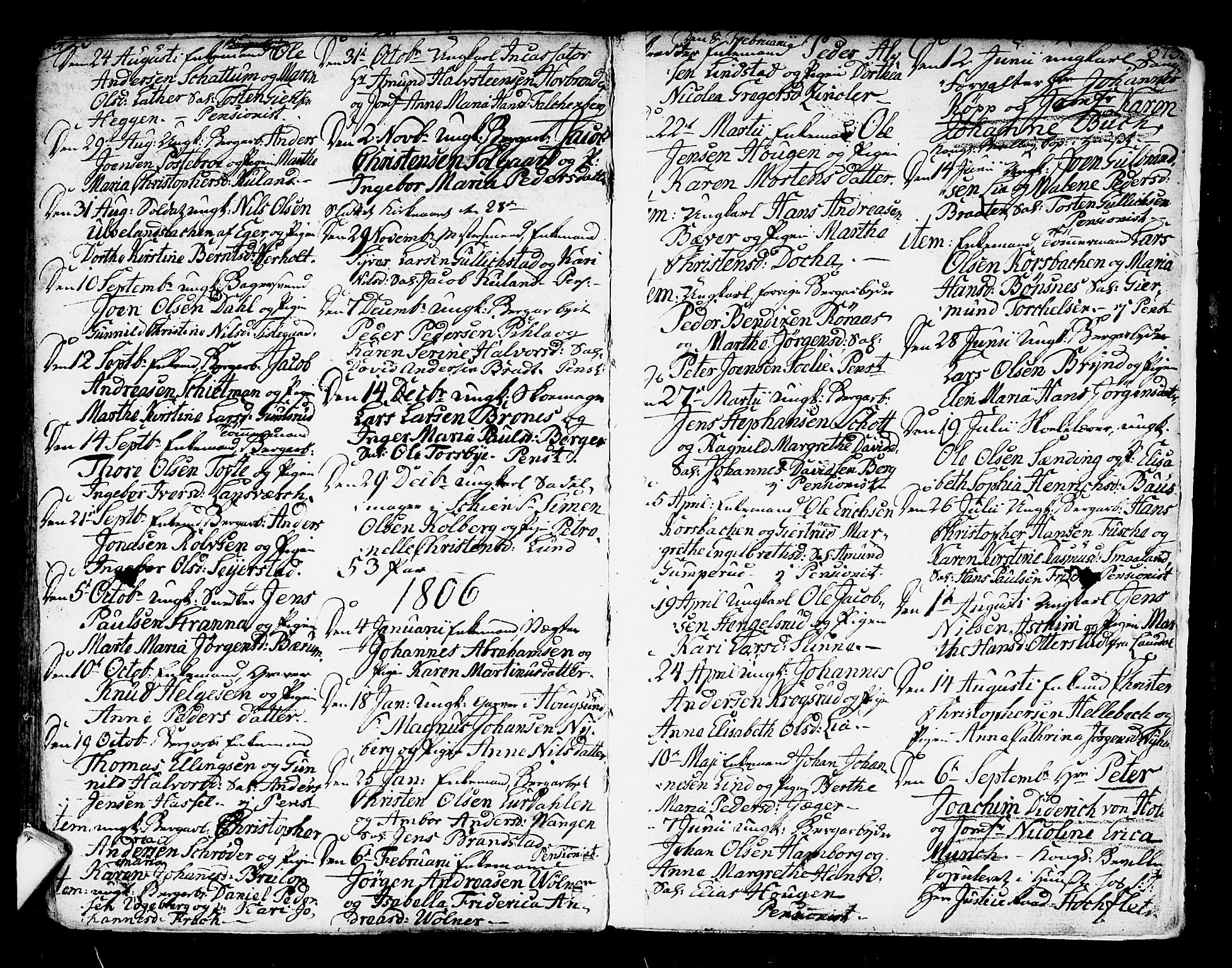 Kongsberg kirkebøker, SAKO/A-22/F/Fa/L0007: Parish register (official) no. I 7, 1795-1816, p. 373
