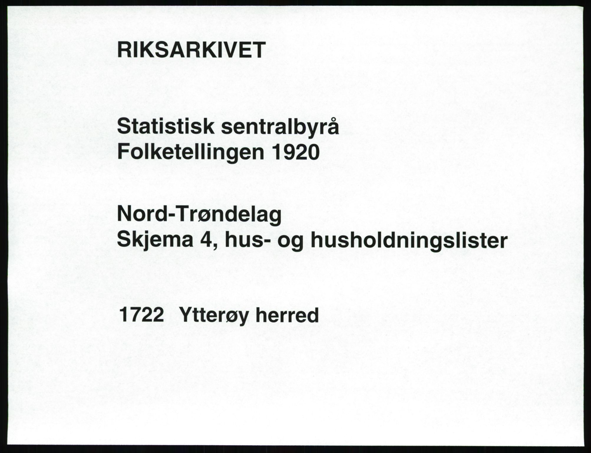 SAT, 1920 census for Ytterøy, 1920, p. 13