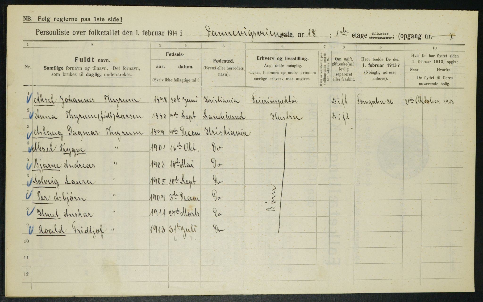 OBA, Municipal Census 1914 for Kristiania, 1914, p. 15474