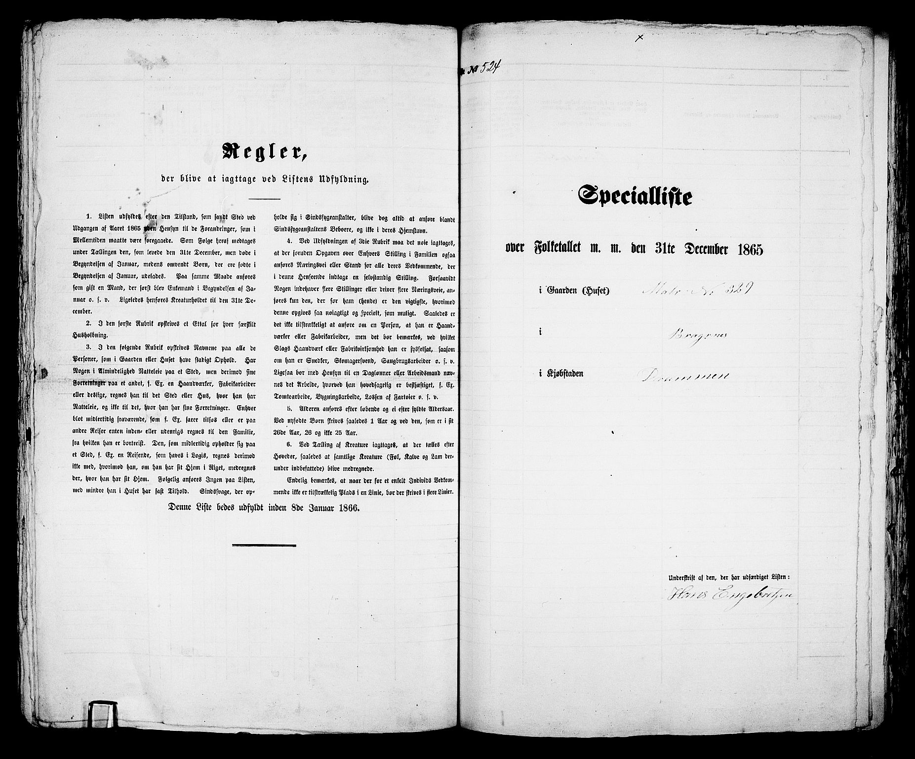 RA, 1865 census for Bragernes in Drammen, 1865, p. 1091