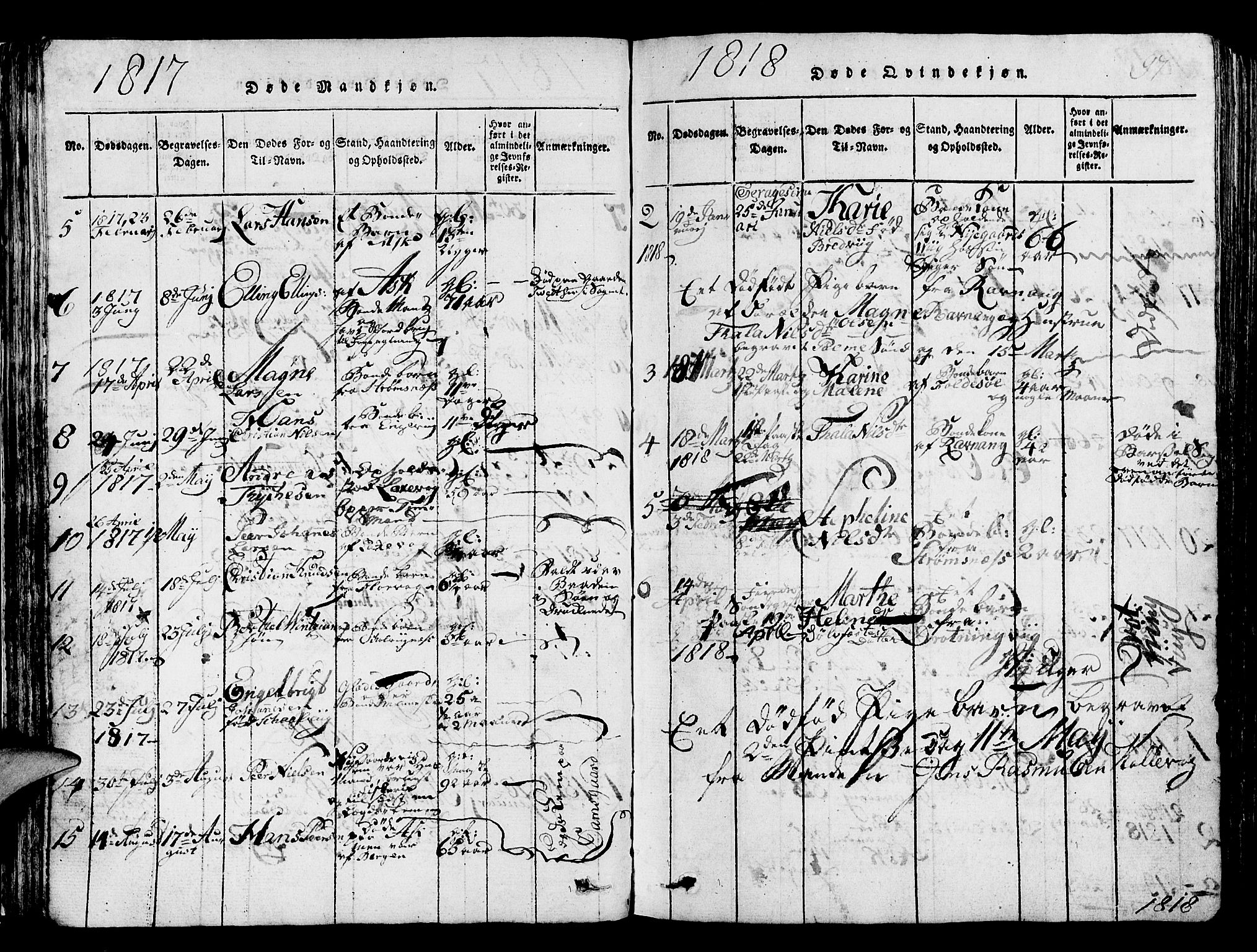Askøy Sokneprestembete, SAB/A-74101/H/Ha/Hab/Haba/L0002: Parish register (copy) no. A 2, 1815-1846, p. 97