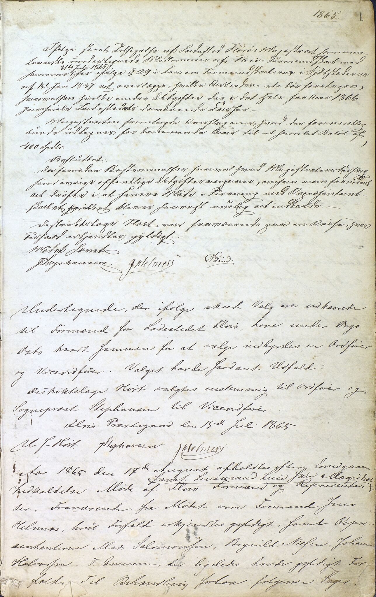 Florø kommune. Formannskapet, VLFK/K-14011.150/100/L0001: møtebok for kommunestyret og formannskapet i Florø kommune, 1865-1880
