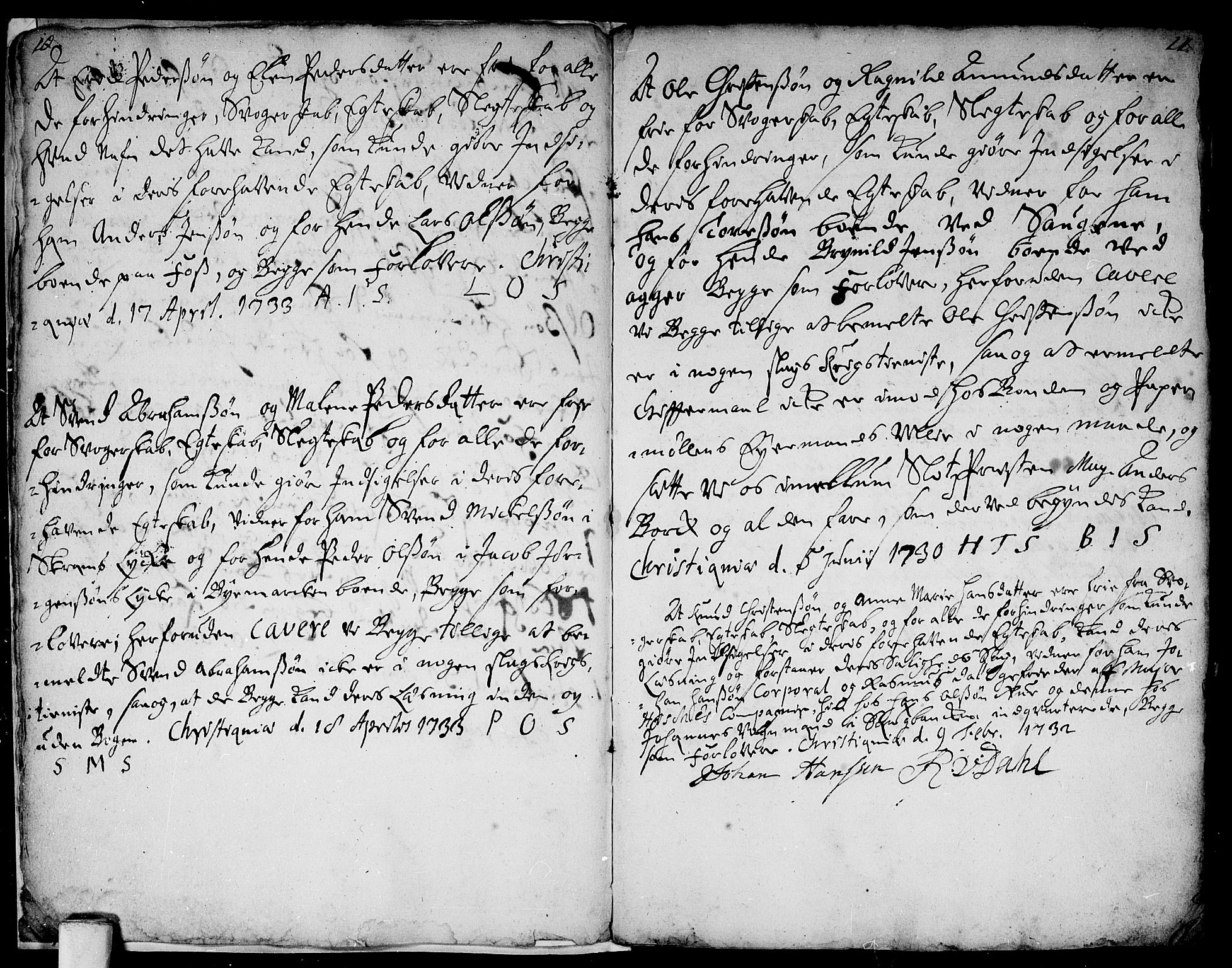 Aker prestekontor kirkebøker, AV/SAO-A-10861/L/L0001: Best man's statements no. 1, 1730-1735, p. 10-11