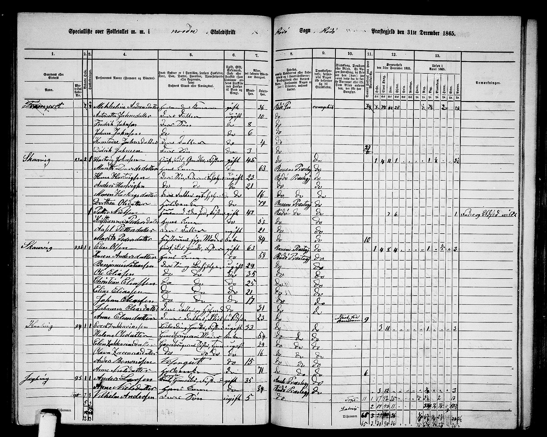 RA, 1865 census for Rødøy, 1865, p. 49