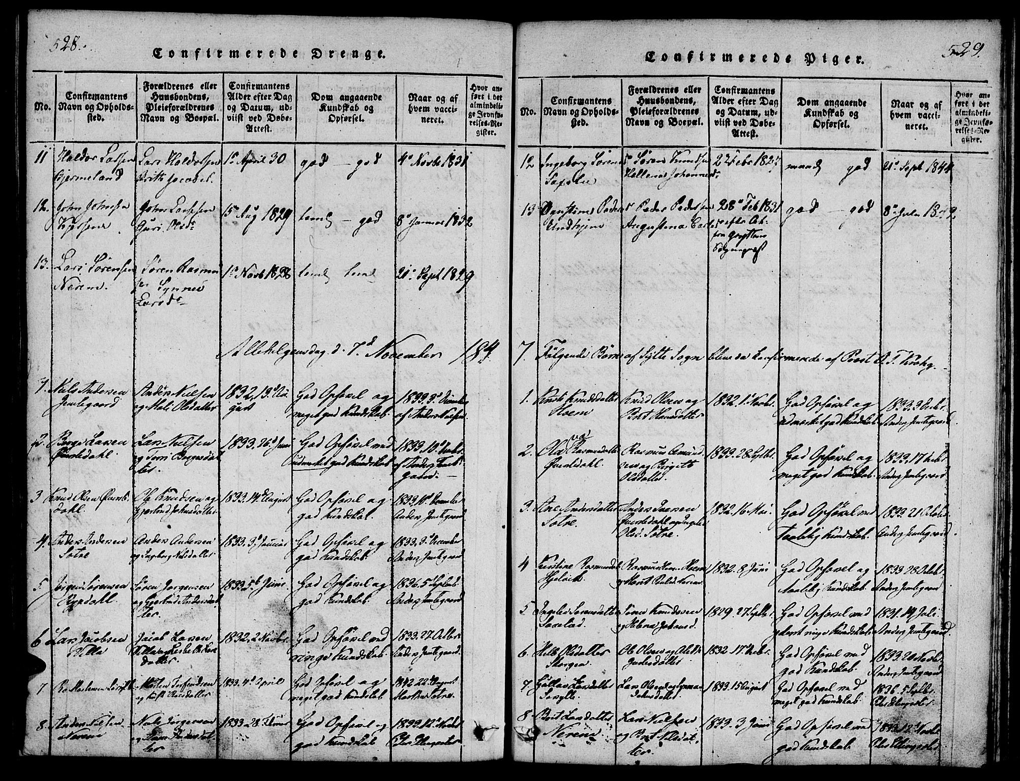 Ministerialprotokoller, klokkerbøker og fødselsregistre - Møre og Romsdal, SAT/A-1454/541/L0544: Parish register (official) no. 541A01, 1818-1847, p. 528-529
