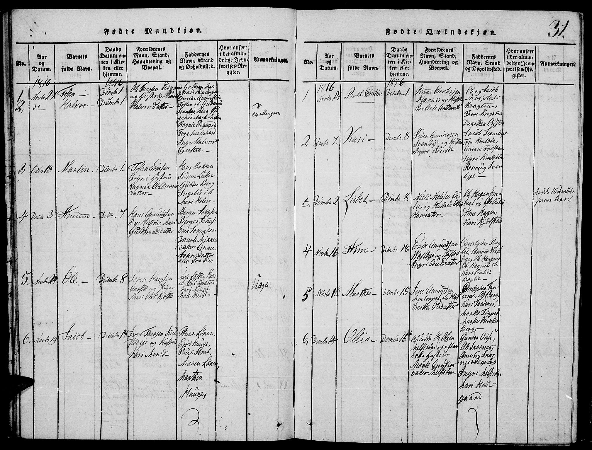 Strøm-Odalen prestekontor, AV/SAH-PREST-028/H/Ha/Hab/L0001: Parish register (copy) no. 1, 1813-1825, p. 31