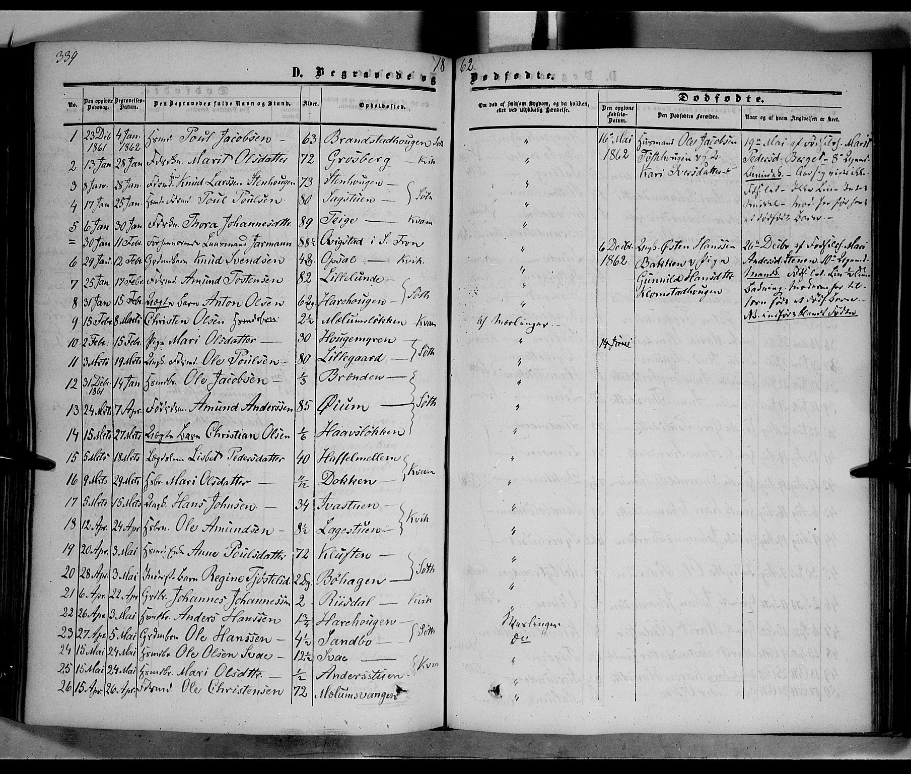 Nord-Fron prestekontor, SAH/PREST-080/H/Ha/Haa/L0001: Parish register (official) no. 1, 1851-1864, p. 339