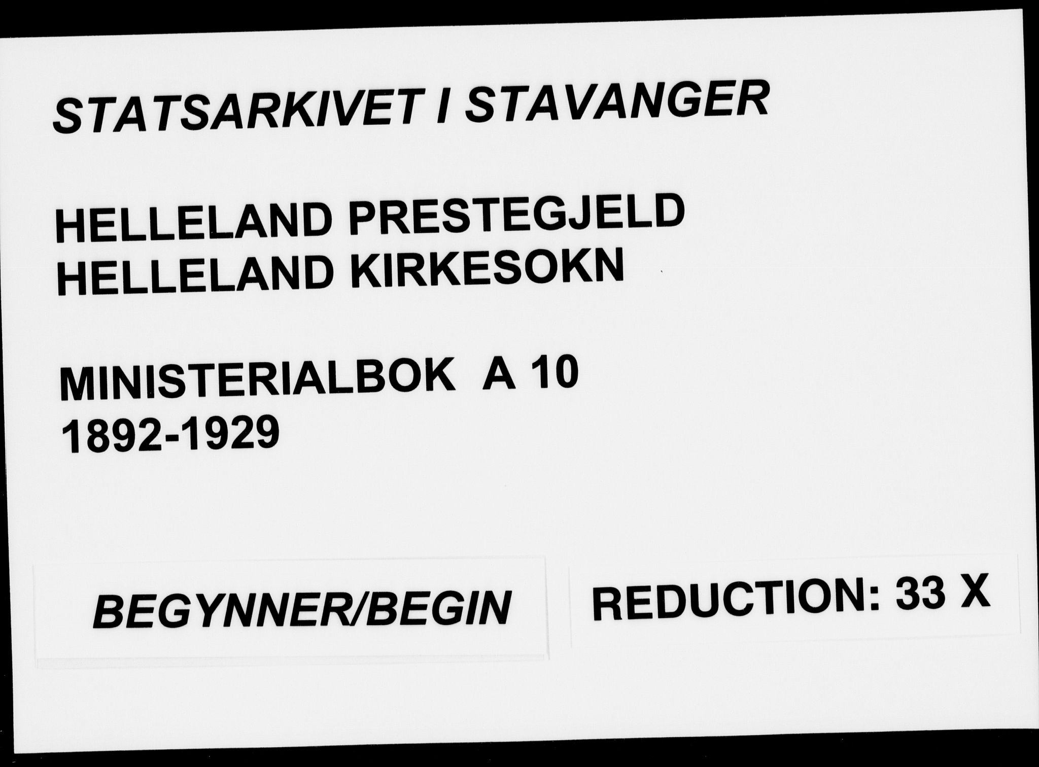 Helleland sokneprestkontor, SAST/A-101810: Parish register (official) no. A 10, 1892-1929