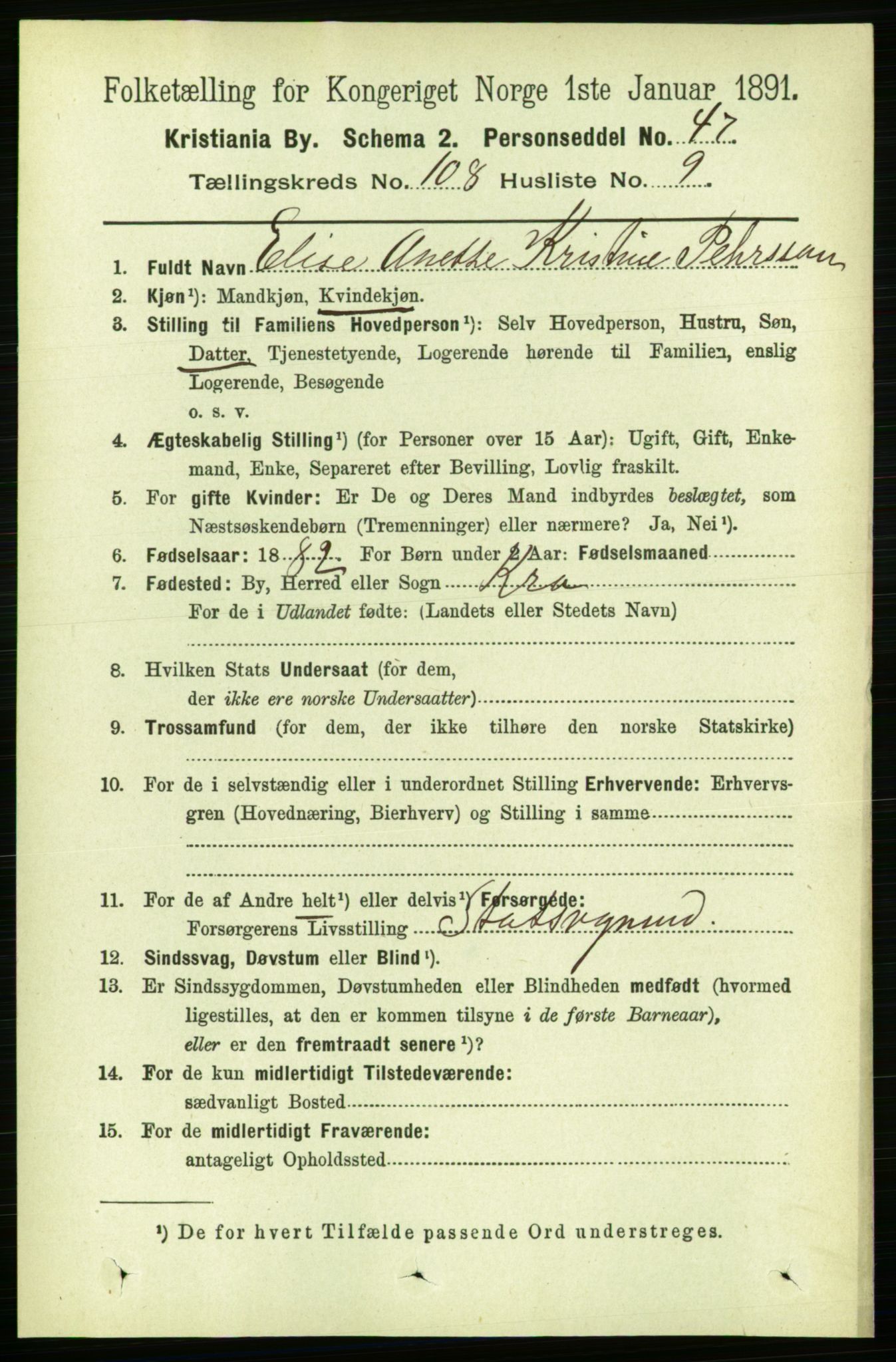 RA, 1891 census for 0301 Kristiania, 1891, p. 55780