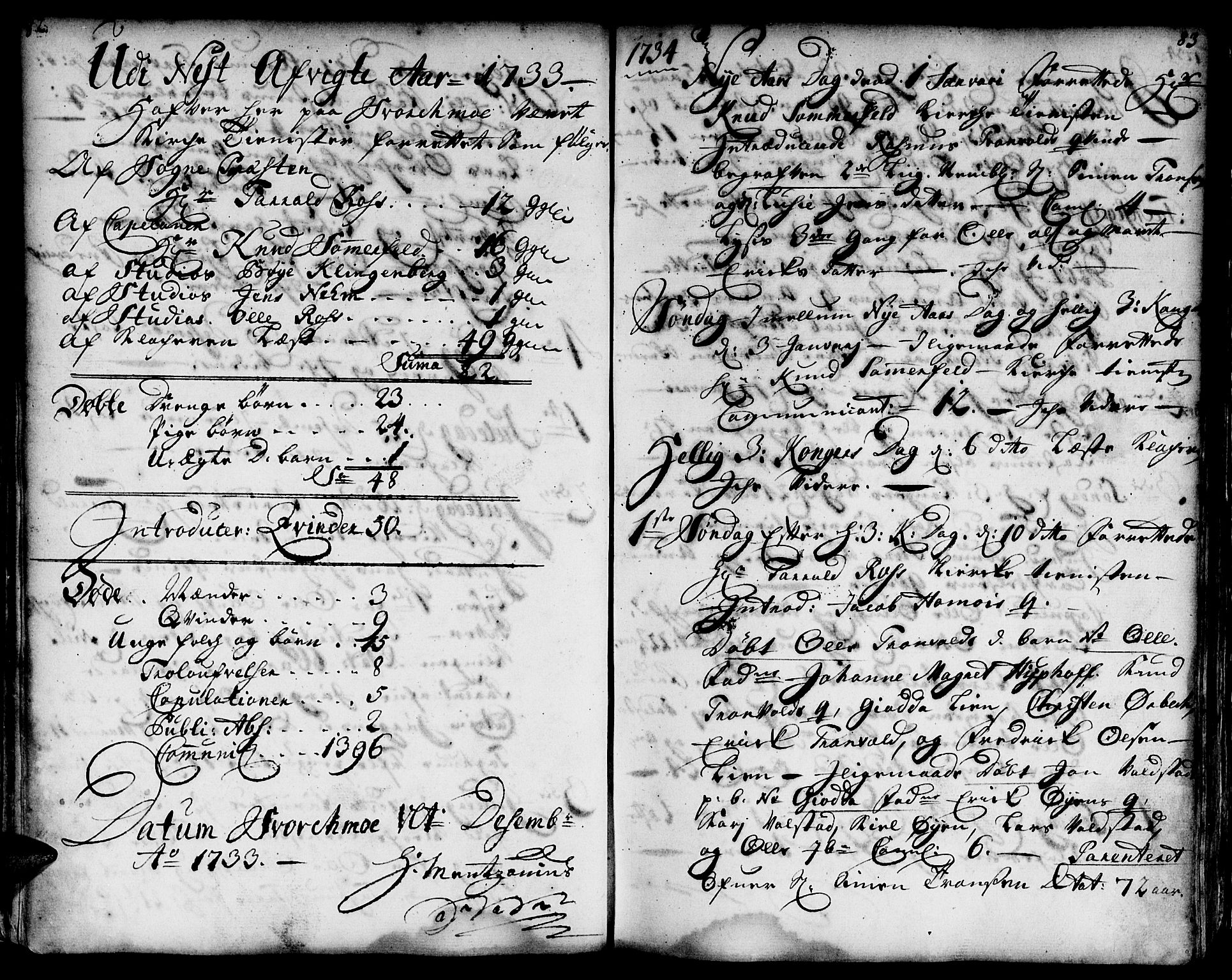 Ministerialprotokoller, klokkerbøker og fødselsregistre - Sør-Trøndelag, AV/SAT-A-1456/671/L0839: Parish register (official) no. 671A01, 1730-1755, p. 82-83