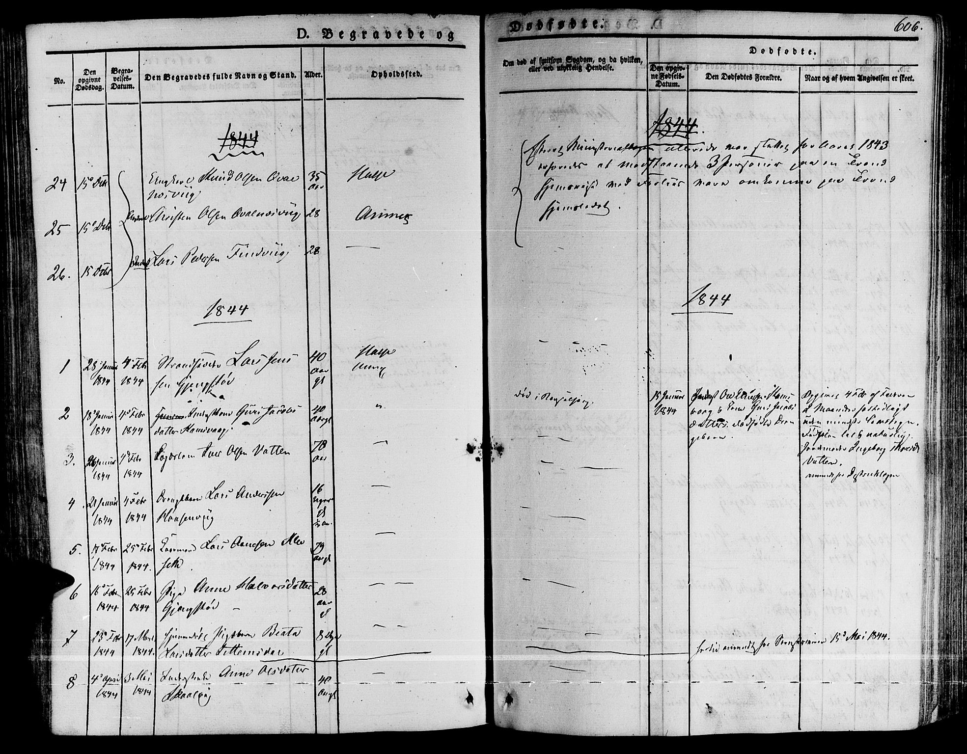 Ministerialprotokoller, klokkerbøker og fødselsregistre - Møre og Romsdal, SAT/A-1454/592/L1025: Parish register (official) no. 592A03 /2, 1831-1849, p. 606