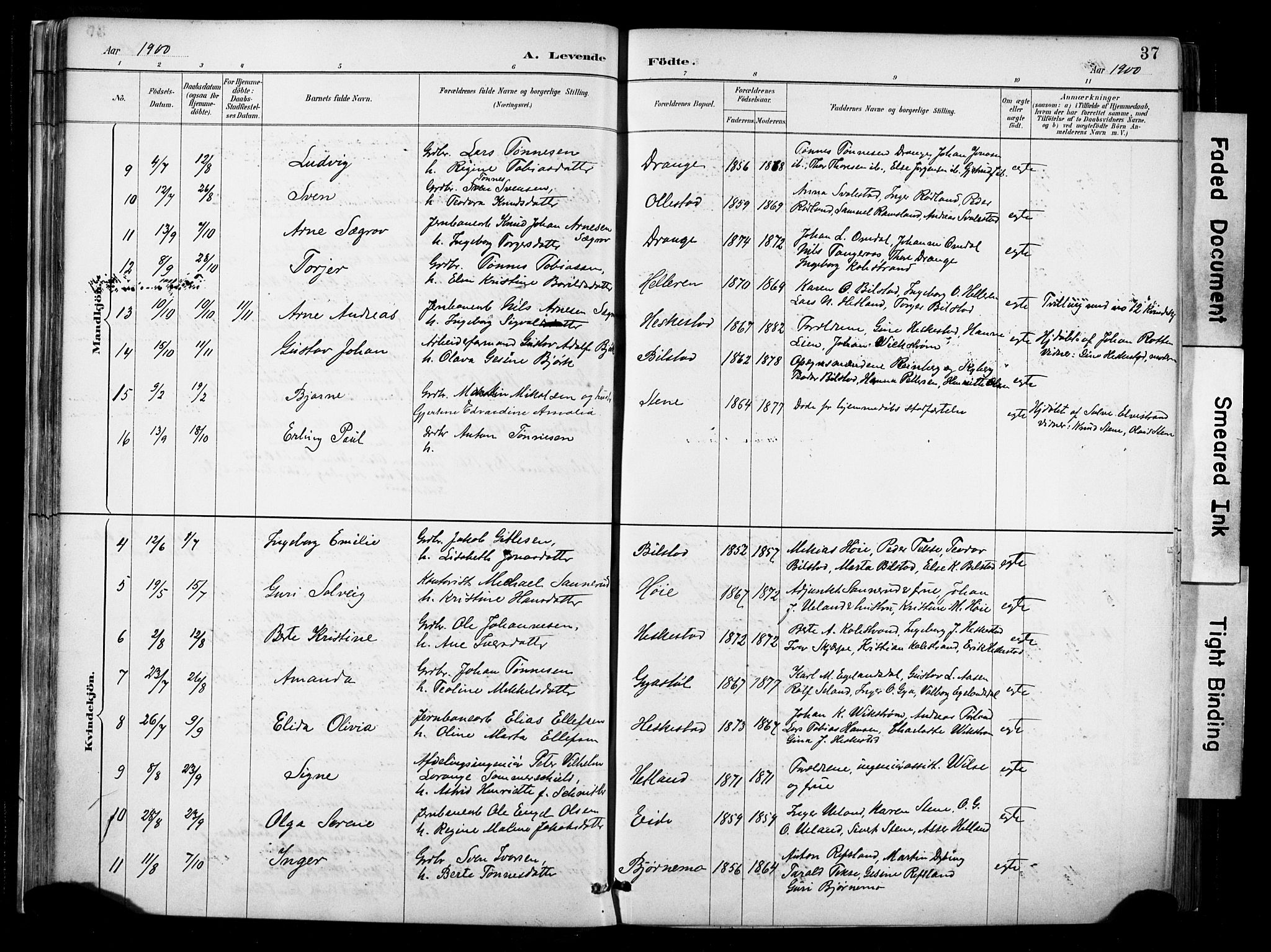 Lund sokneprestkontor, AV/SAST-A-101809/S06/L0012: Parish register (official) no. A 11, 1887-1921, p. 37