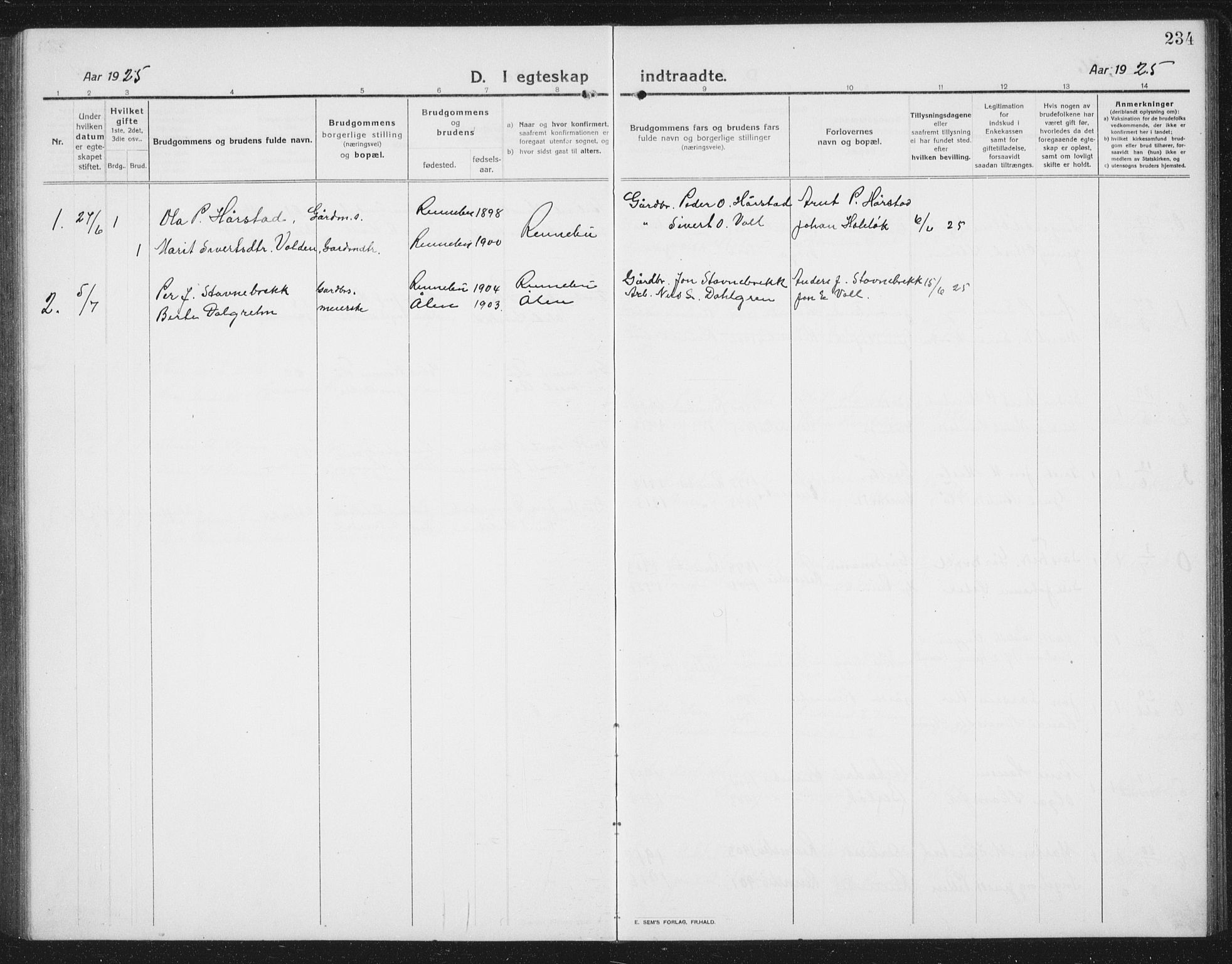 Ministerialprotokoller, klokkerbøker og fødselsregistre - Sør-Trøndelag, SAT/A-1456/674/L0877: Parish register (copy) no. 674C04, 1913-1940, p. 234