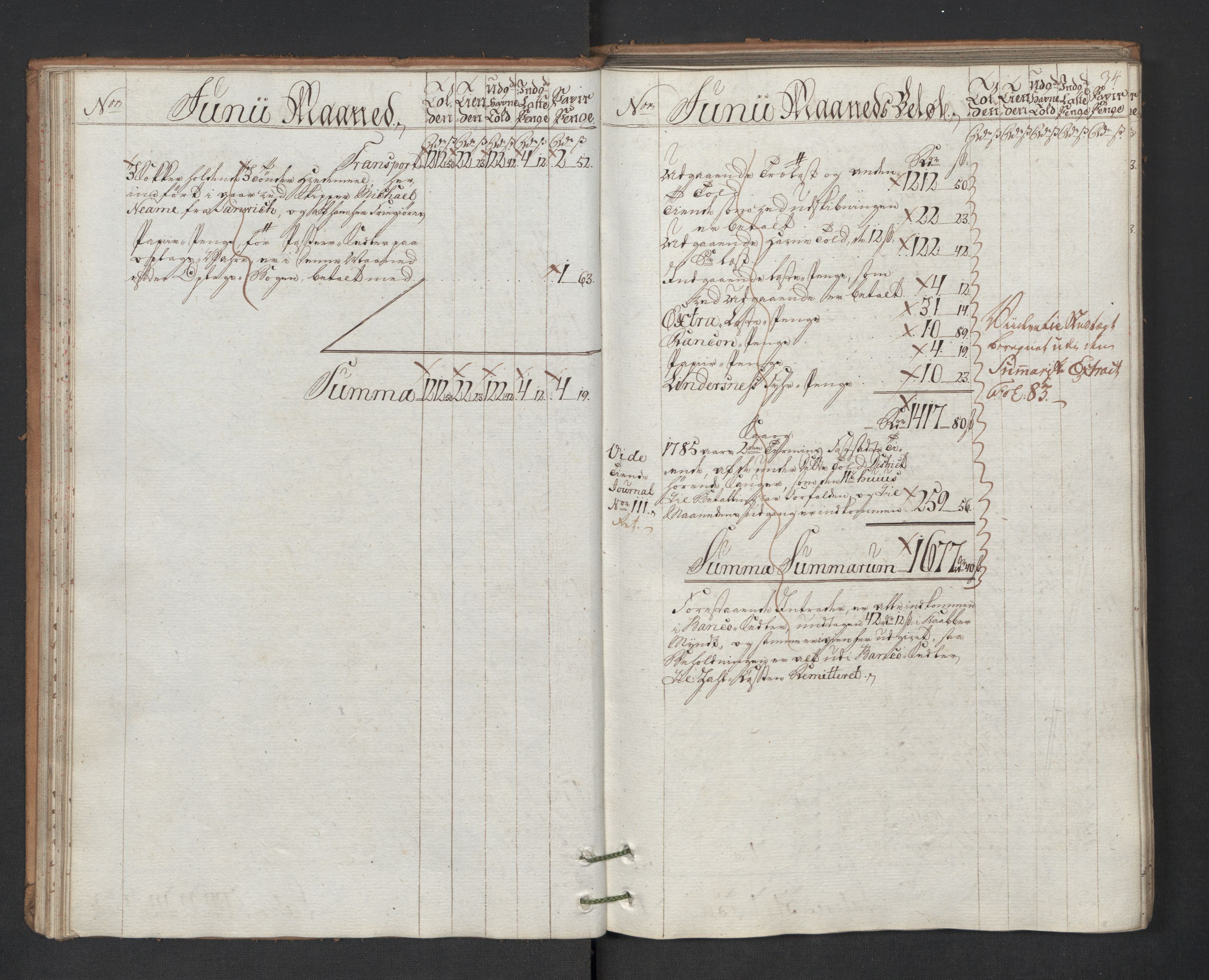 Generaltollkammeret, tollregnskaper, AV/RA-EA-5490/R01/L0131/0001: Tollregnskaper Fredrikshald / Utgående hovedtollbok, 1786, p. 33b-34a