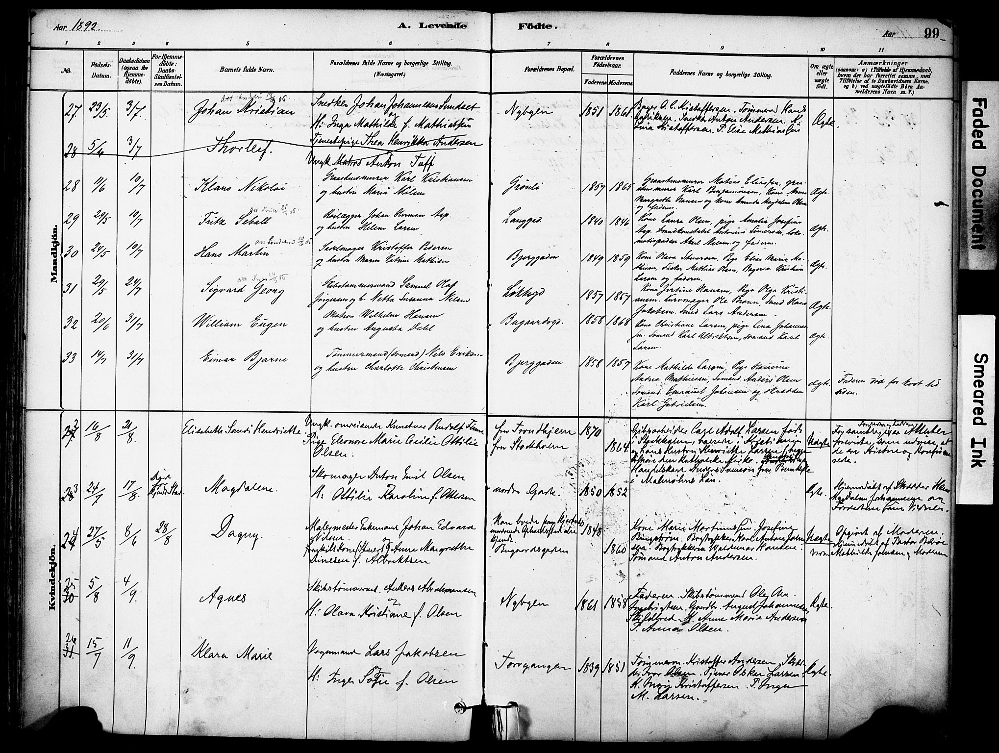 Sandefjord kirkebøker, AV/SAKO-A-315/F/Fa/L0002: Parish register (official) no. 2, 1880-1894, p. 99