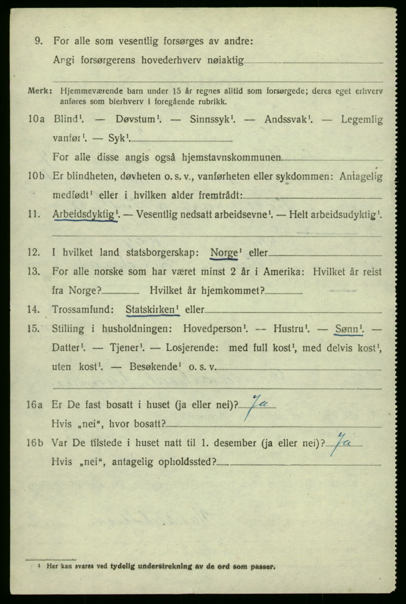 SAB, 1920 census for Lindås, 1920, p. 8988