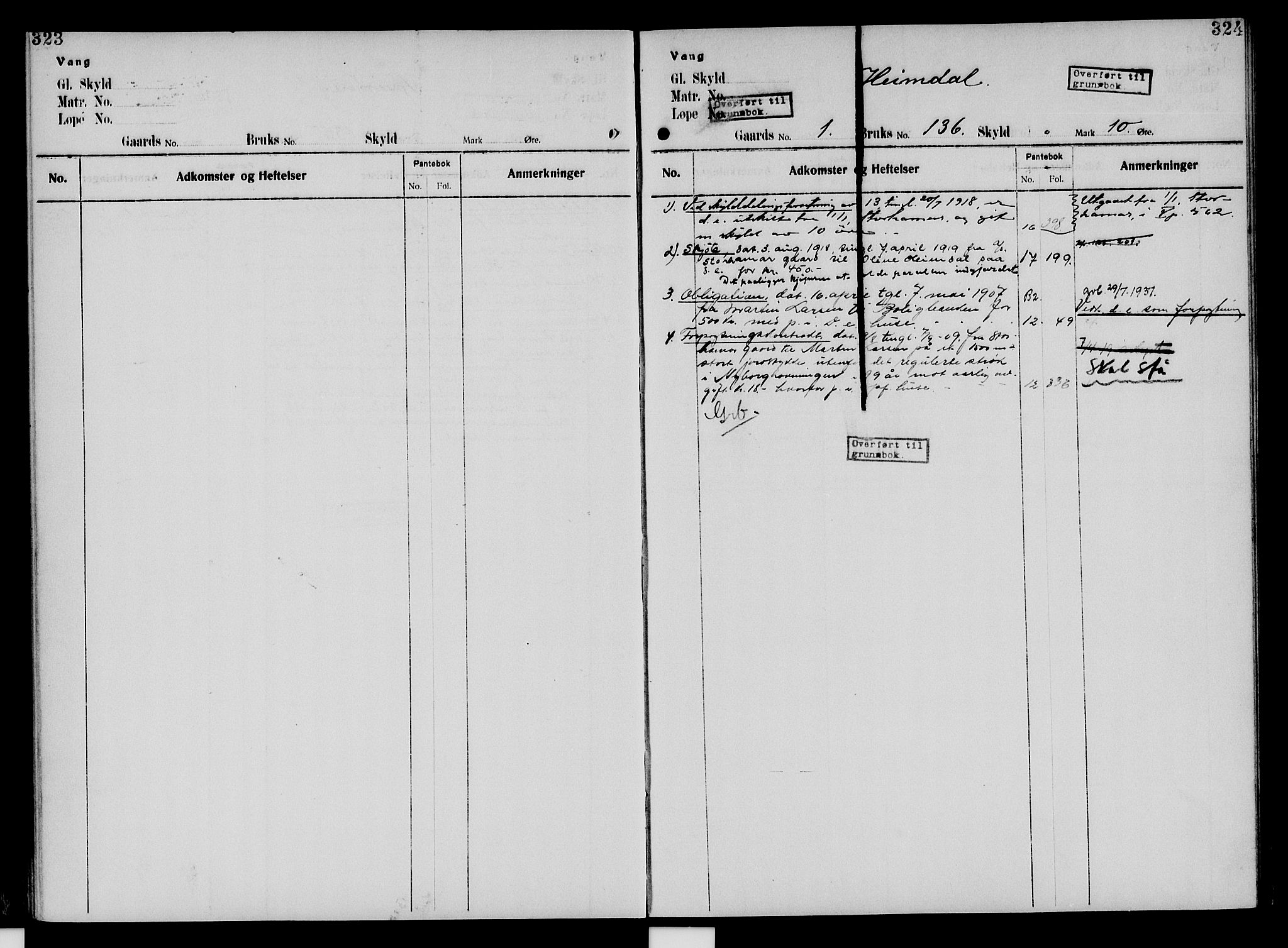 Nord-Hedmark sorenskriveri, SAH/TING-012/H/Ha/Had/Hade/L0005: Mortgage register no. 4.5, 1916-1940, p. 323-324