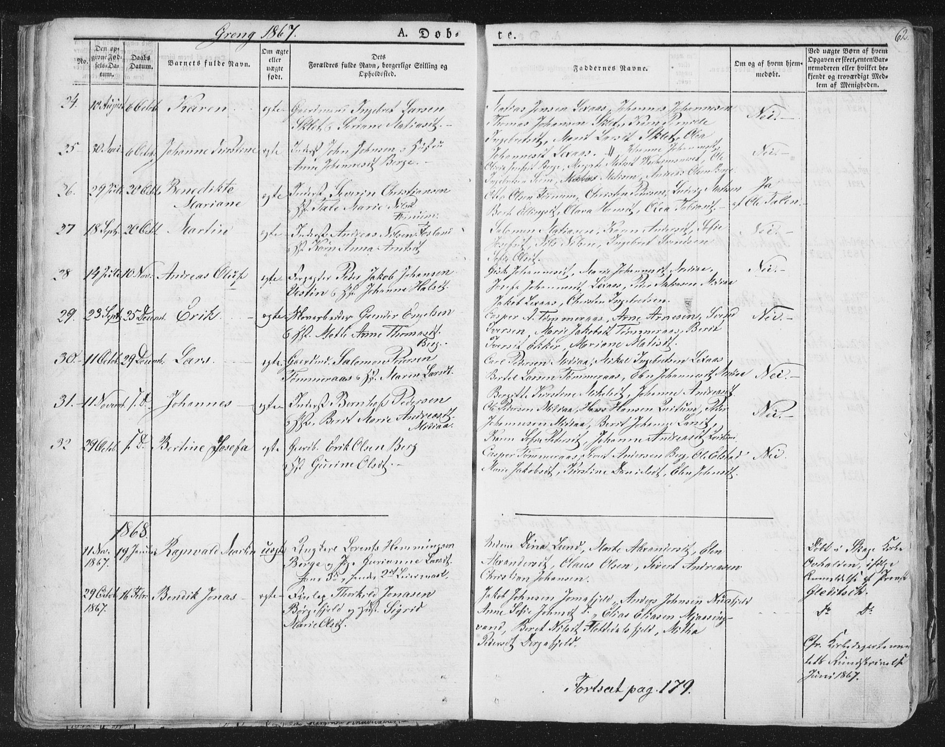 Ministerialprotokoller, klokkerbøker og fødselsregistre - Nord-Trøndelag, AV/SAT-A-1458/758/L0513: Parish register (official) no. 758A02 /1, 1839-1868, p. 34b