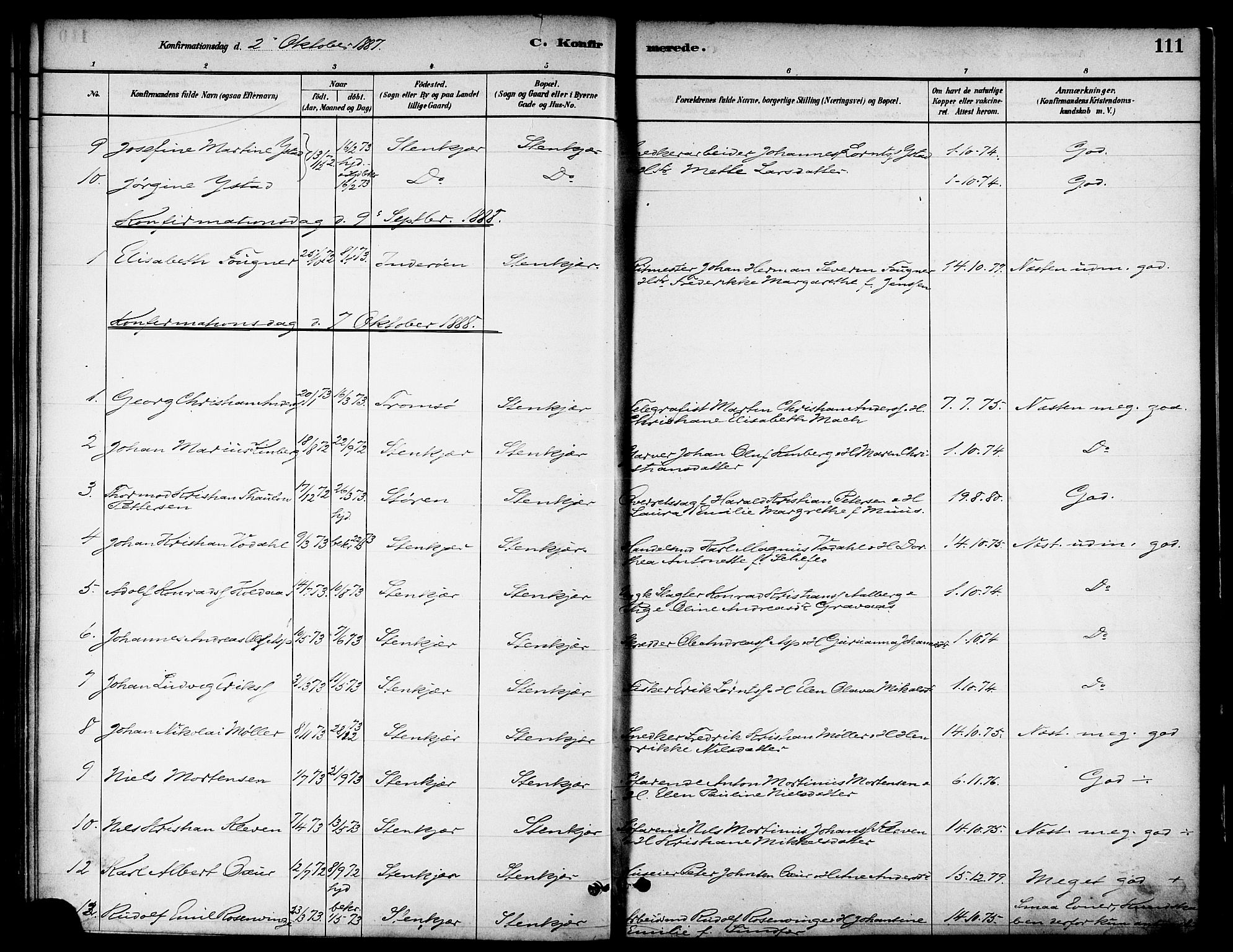 Ministerialprotokoller, klokkerbøker og fødselsregistre - Nord-Trøndelag, SAT/A-1458/739/L0371: Parish register (official) no. 739A03, 1881-1895, p. 111