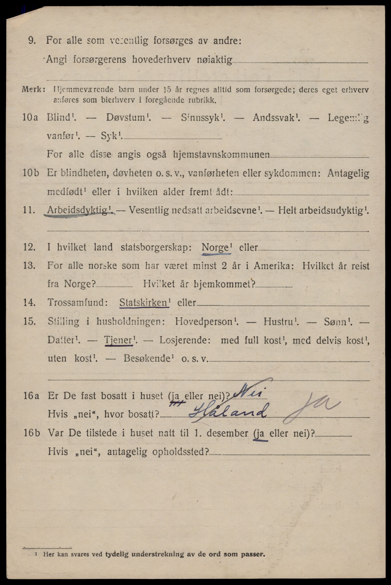 SAST, 1920 census for Hetland, 1920, p. 8160