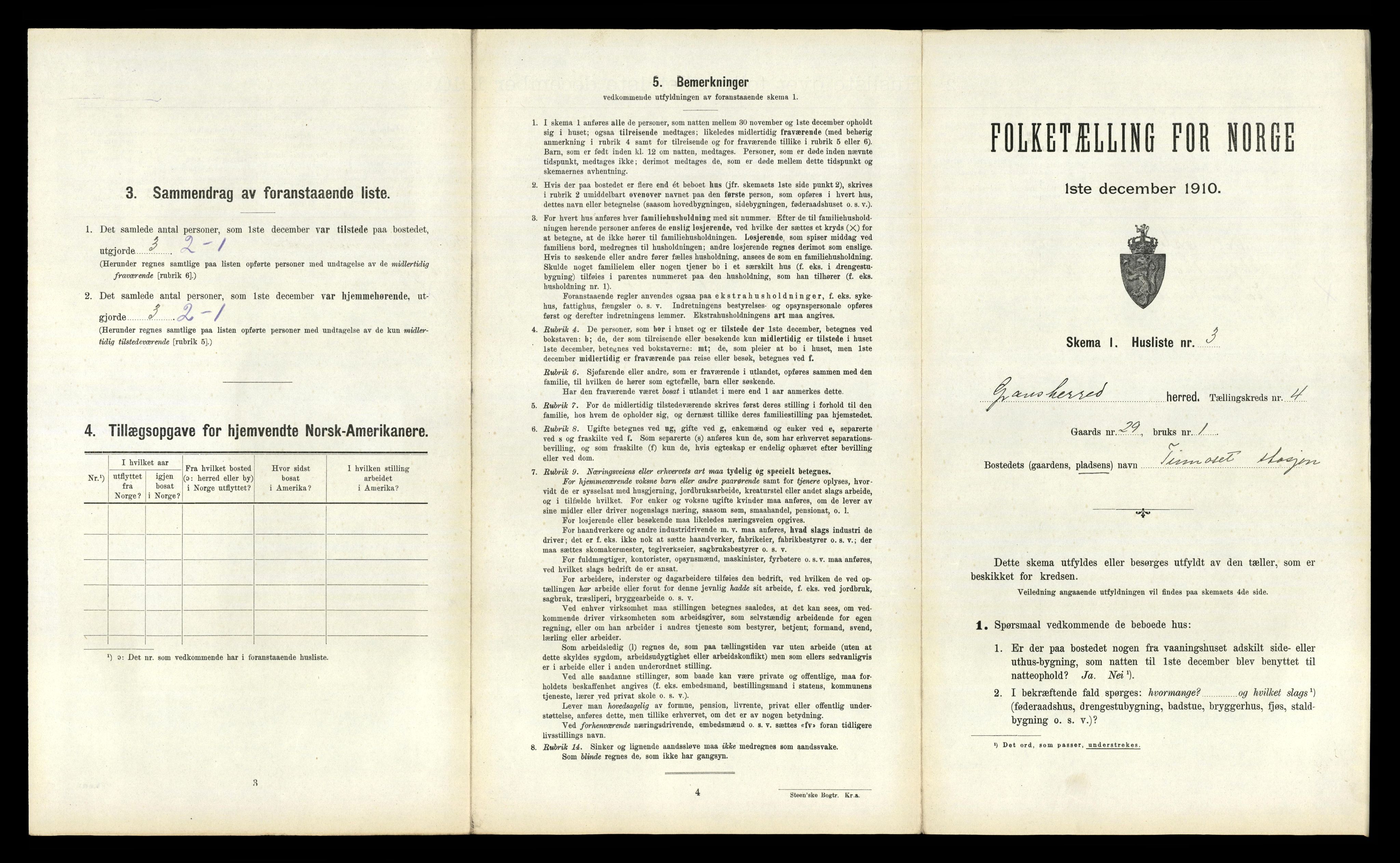 RA, 1910 census for Gransherad, 1910, p. 310