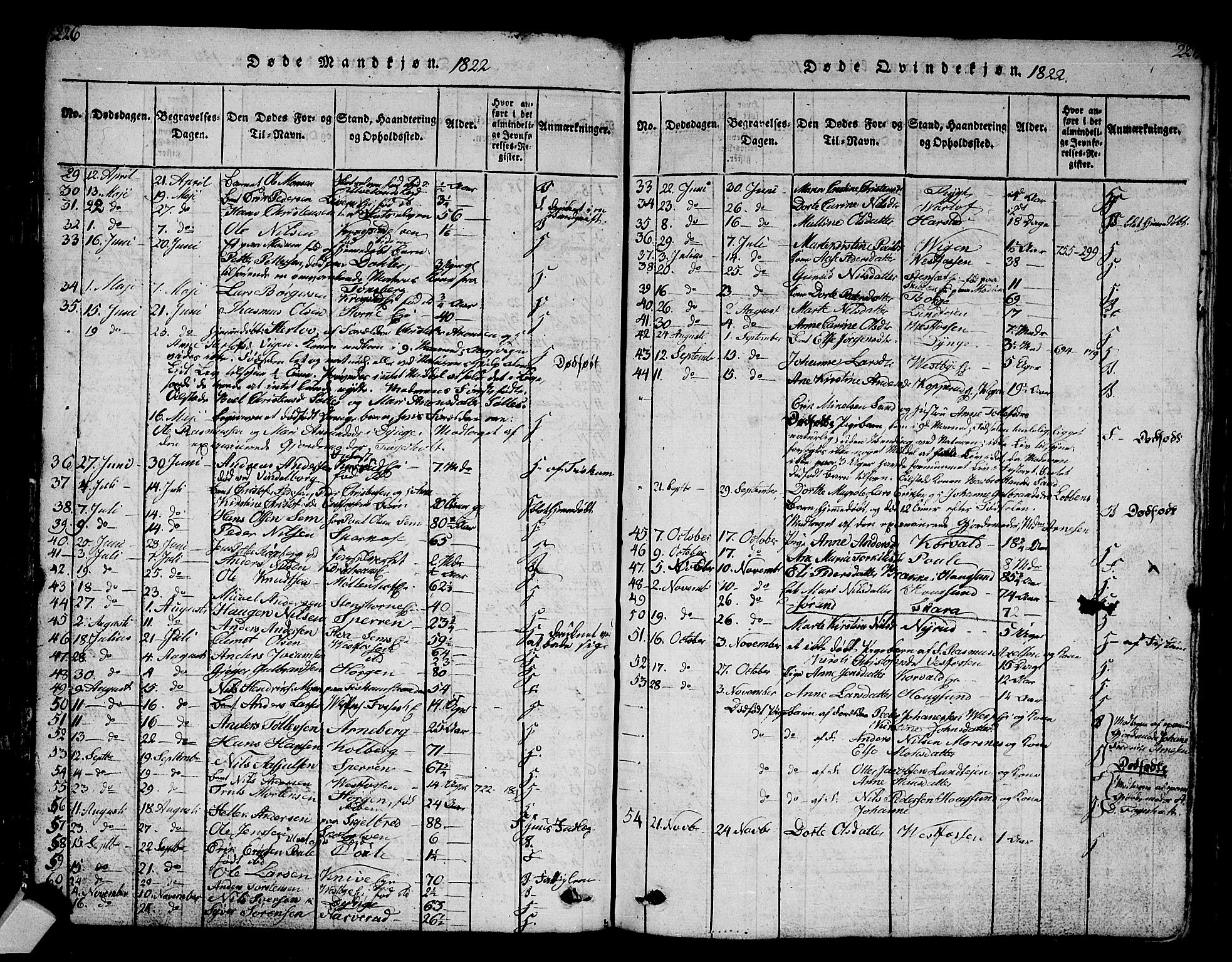 Eiker kirkebøker, AV/SAKO-A-4/G/Ga/L0001: Parish register (copy) no. I 1, 1814-1832, p. 226-227