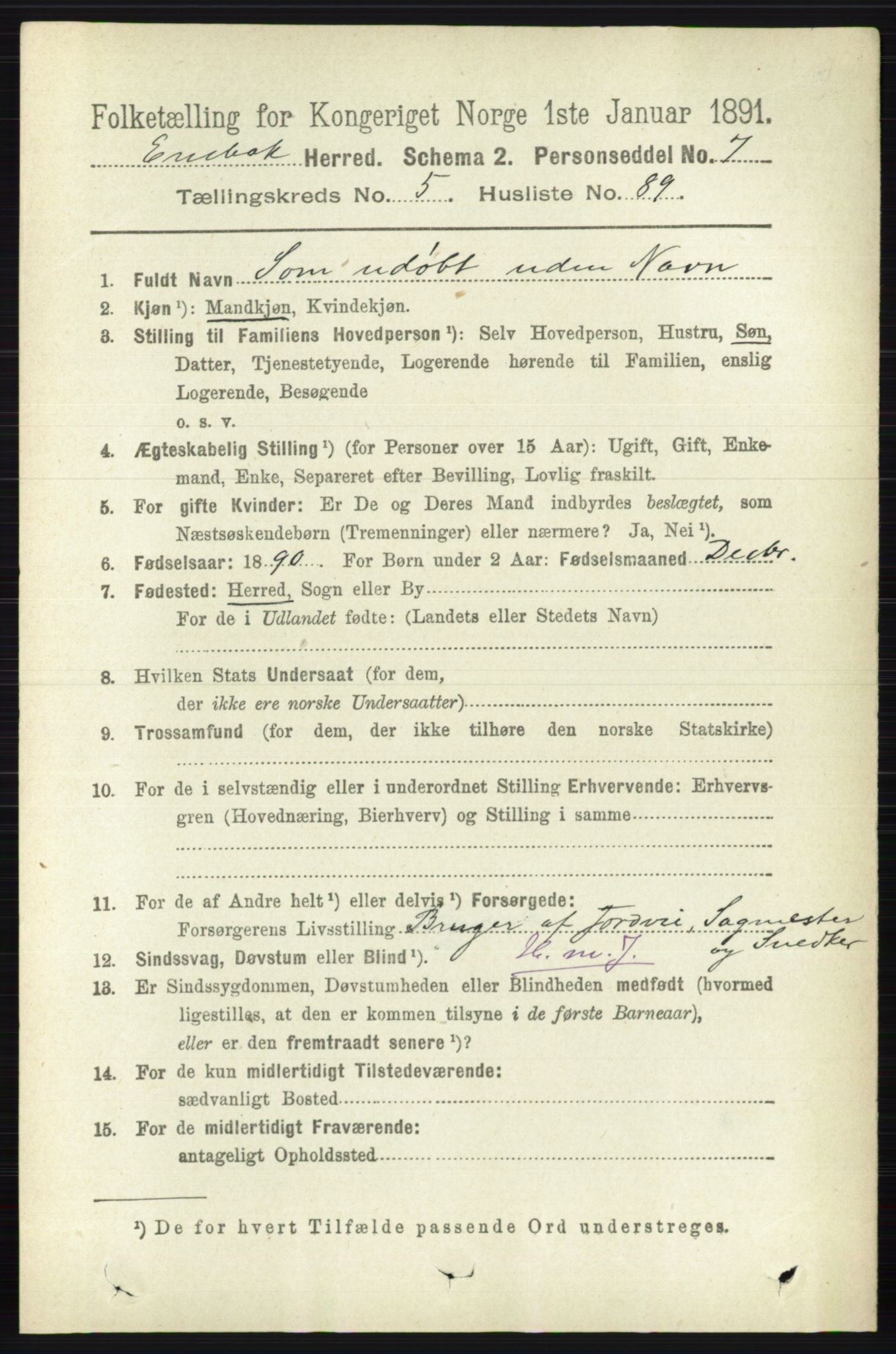 RA, 1891 census for 0229 Enebakk, 1891, p. 2533